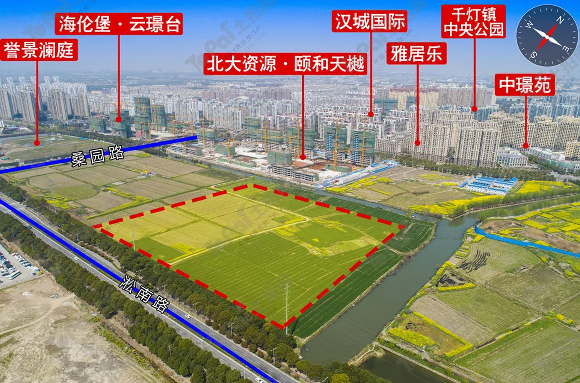 昆山发展建设规划 千灯淞南路北侧地块  出让地块位于千灯镇淞南路