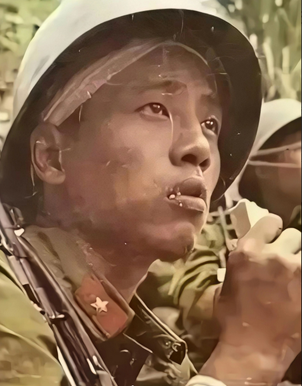 1987年,老山前线,"干饭英雄" 王高银的影像!