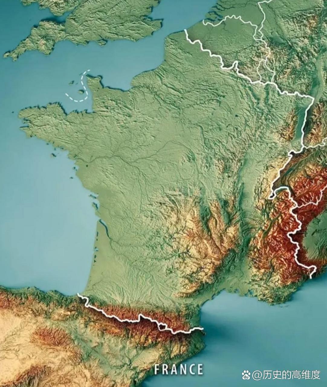 法国地形图高清可放大图片