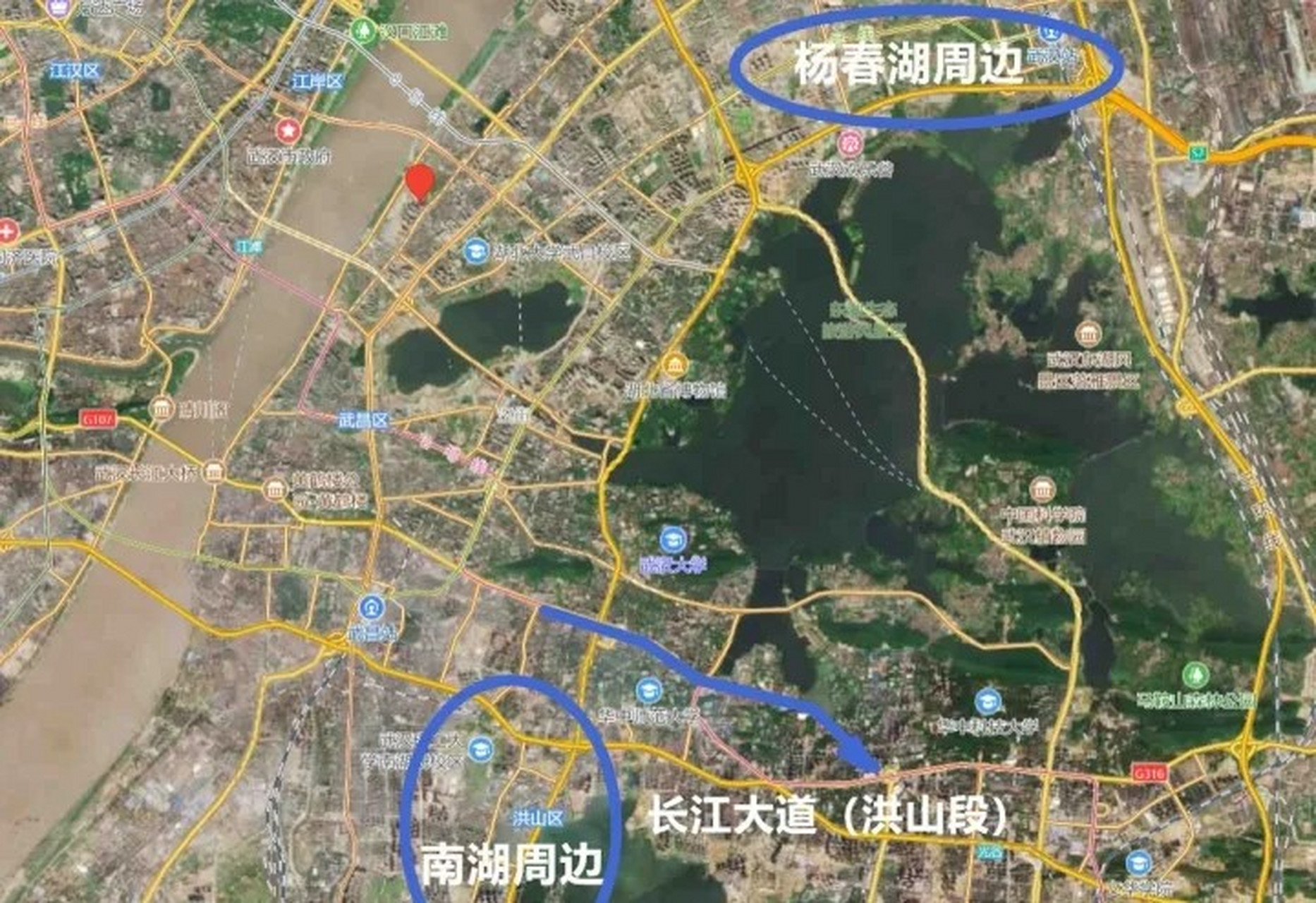 洪山区中心城区的规划重点区域