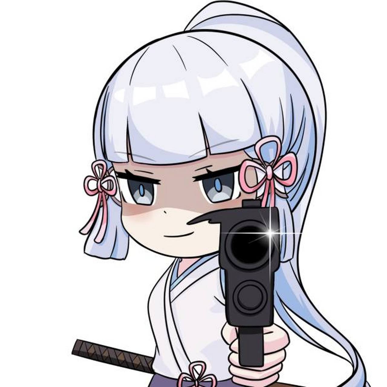 神里绫华 表情包 时代变了大人 稻妻神里流太刀术皆传 神里绫华 (掏枪