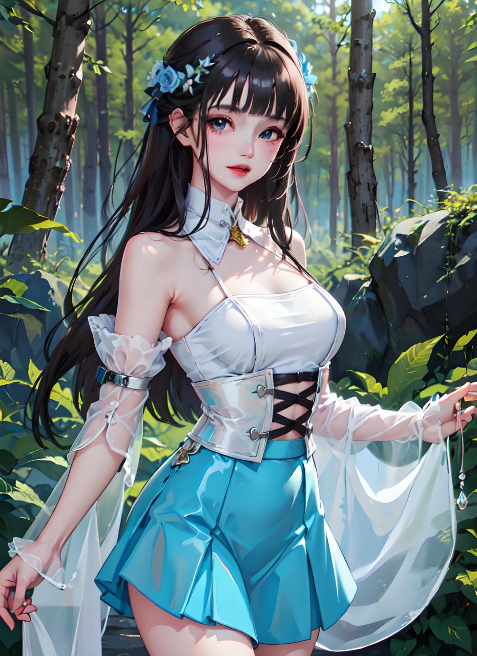 夏日系列---丛林中的二次元少女 这是一位身着纱衣的二次元少女,她