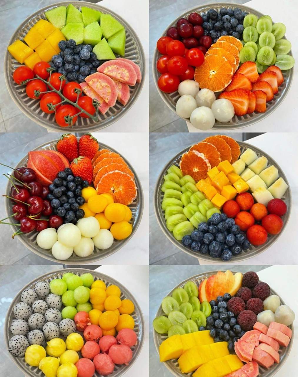 一周水果拼盘之圆形摆盘水果吃什么!