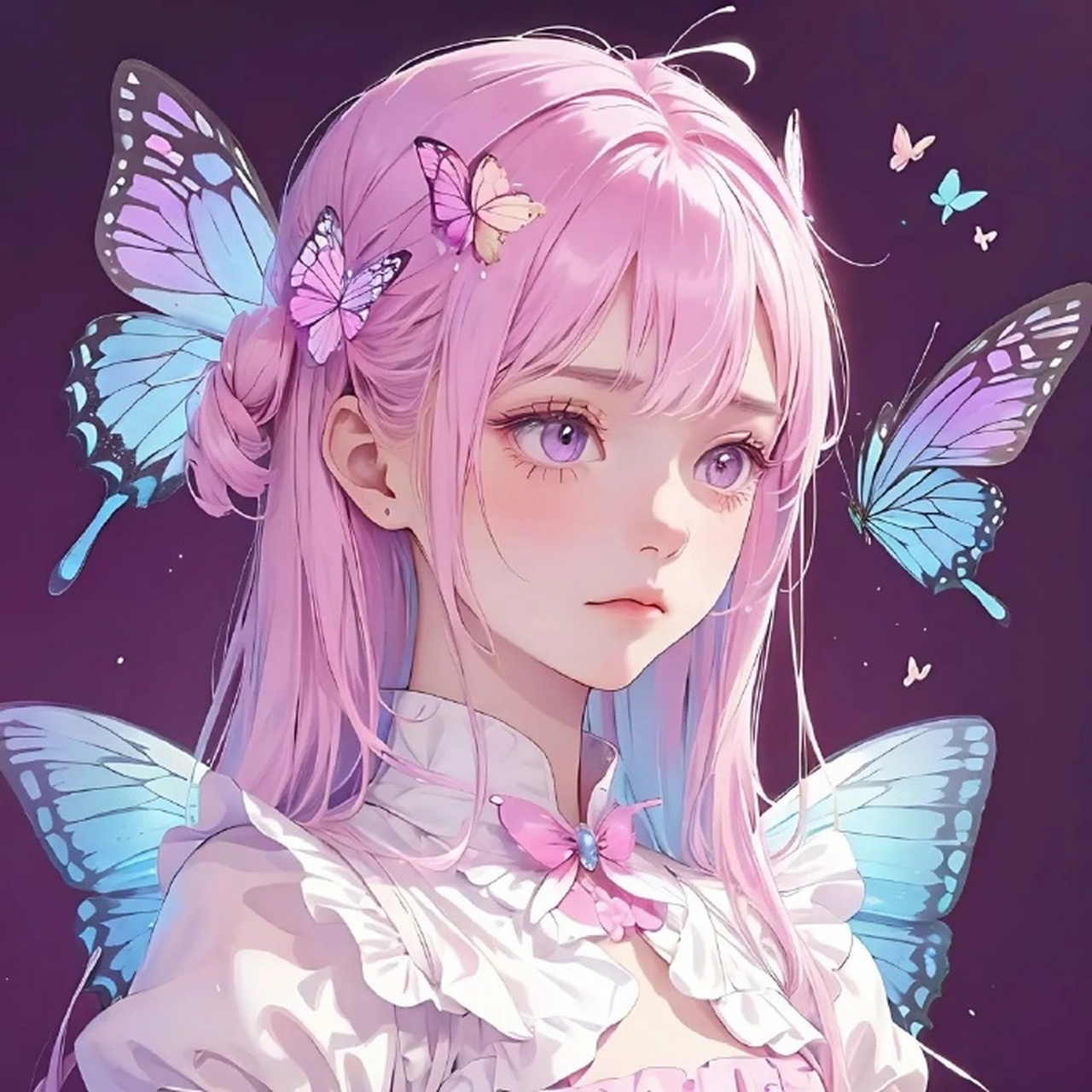 插画系甜美女生头像 67#ai插画团