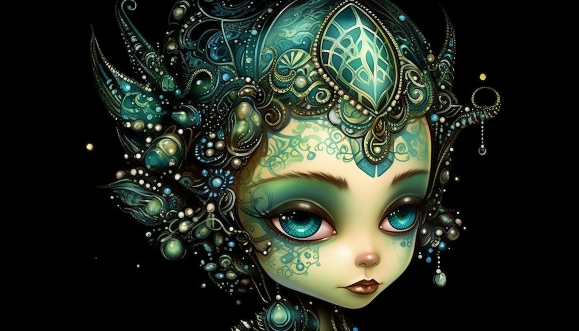 大眼萌萌,可爱的盛装精灵