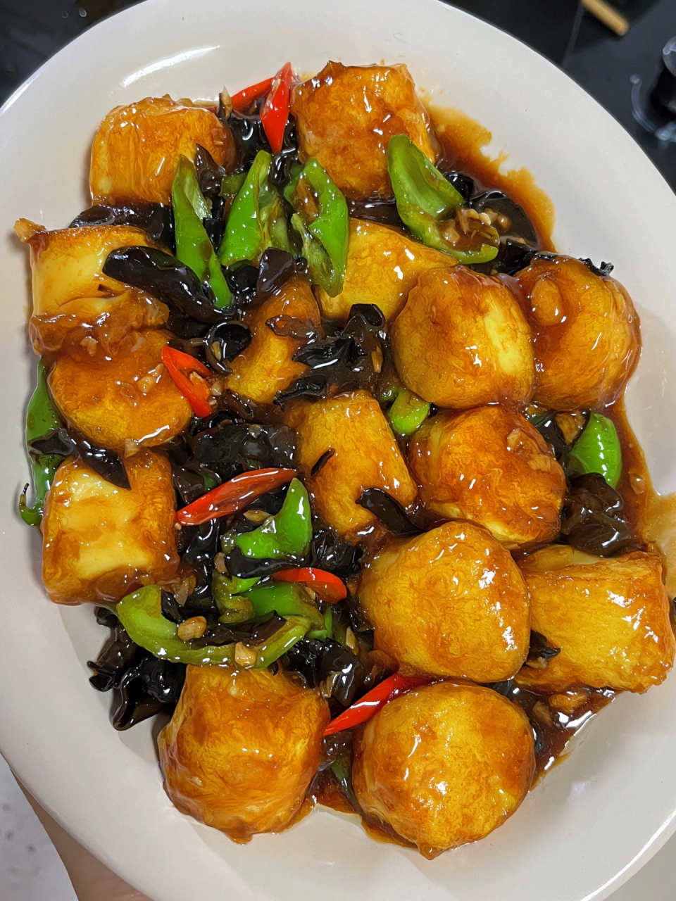 今天做一道简单又下饭的红烧日本豆腐[awsl] 汤汁黏糊的,豆腐鲜香嫩滑