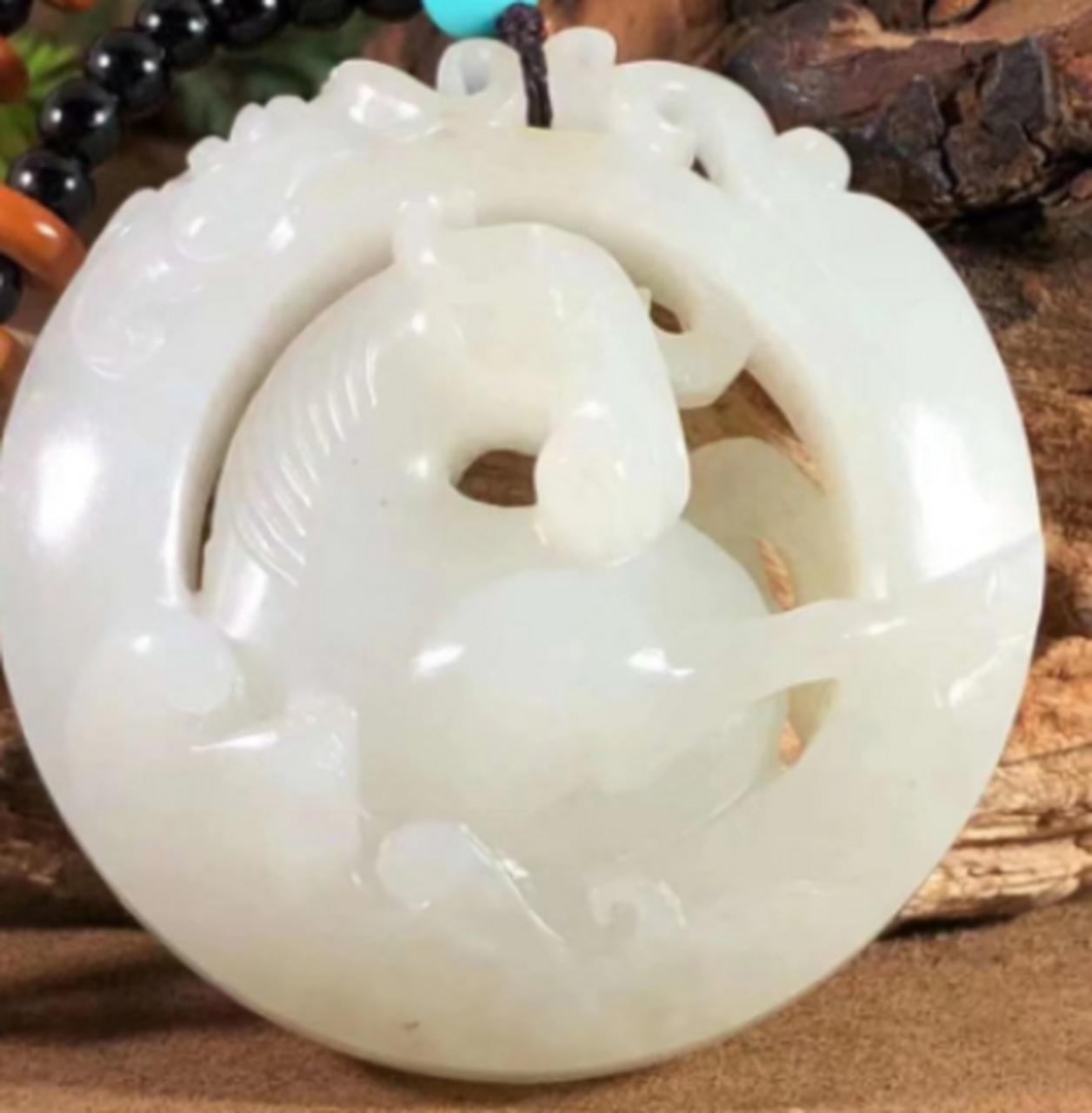 点击头像看直播##和田玉# 大开门新疆籽料龙马精神 熟糯一级白新疆