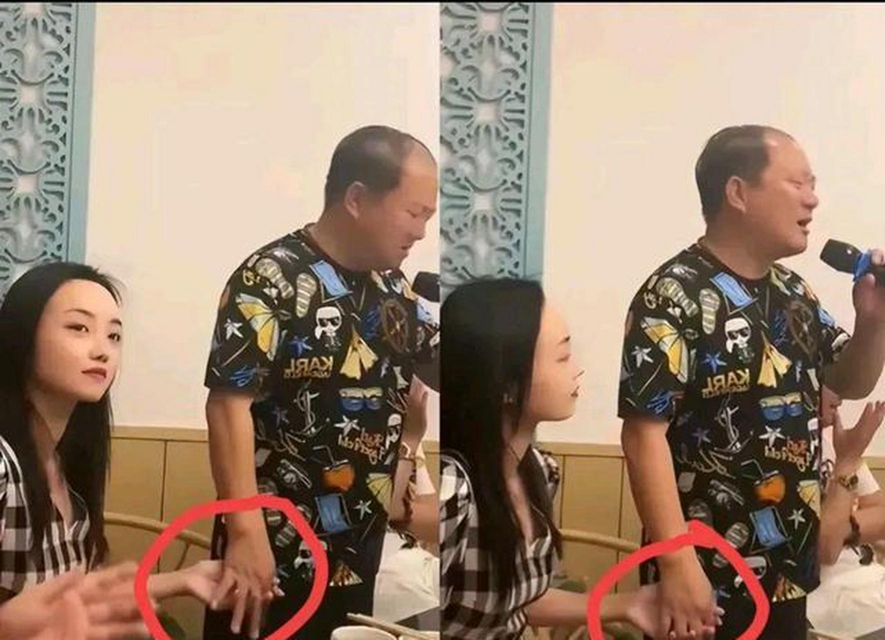 谢广坤和朋友唱歌时,和一位陌生女孩,手牵手五指相扣引热议