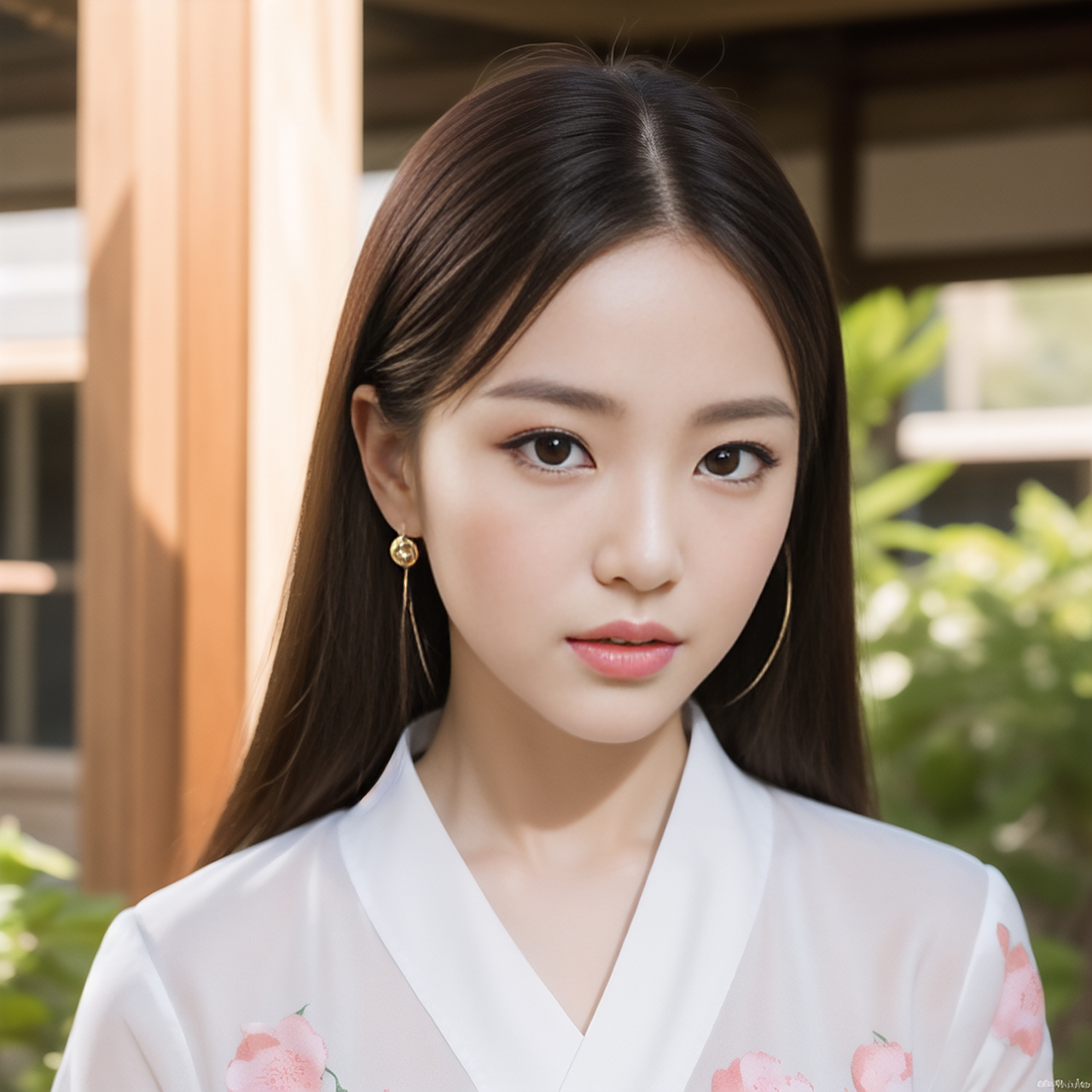 照片中的美女神态自若,散发着淡淡的香气,你闻到了么?#ai绘画