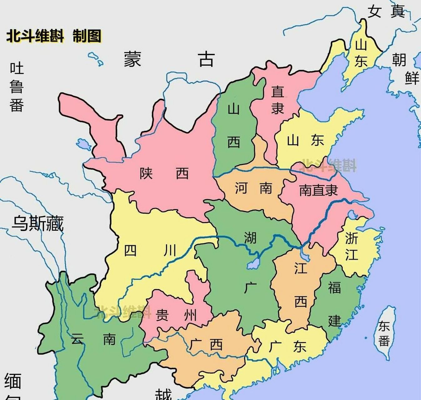 明朝行政區劃地圖.