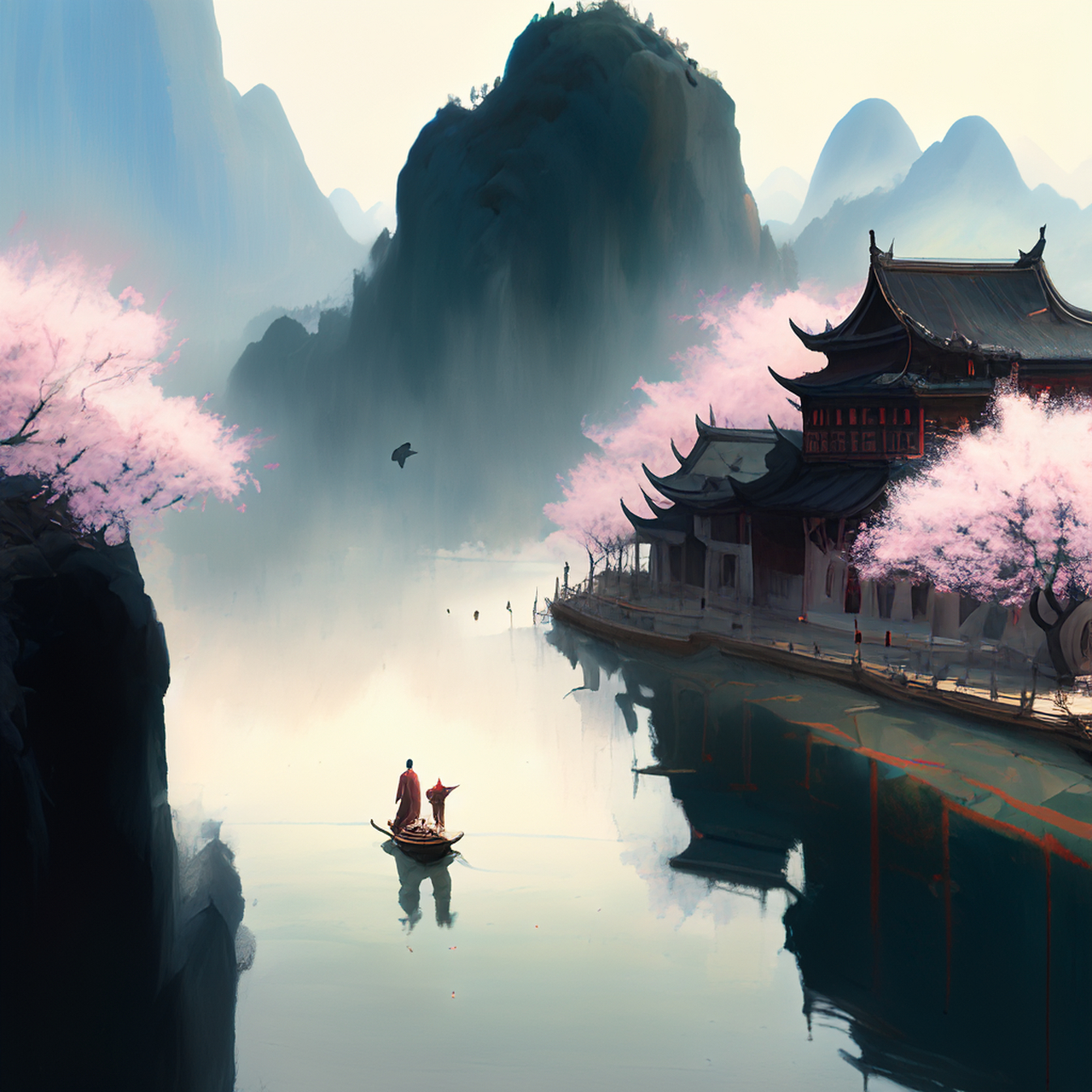 百度ai绘图黑科技#壁纸,微视图,古风绘画,中国风,描绘古诗词,古典美.