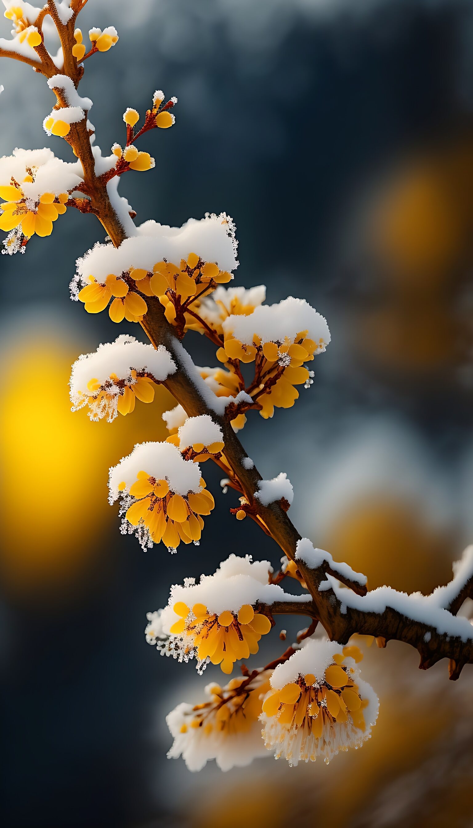图片花的树枝雪中绽放的腊梅图片腊梅冬天长什么样子冰雪中的腊梅花16