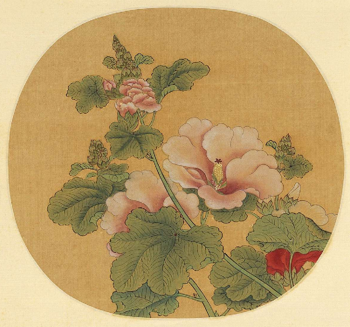 人文#  每日一幅国宝名画——《蜀葵图》 画作本体:绢本设色画.