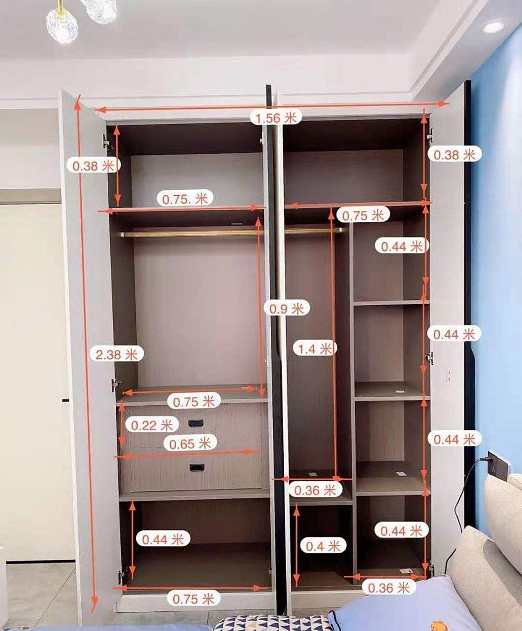 儿童房大衣柜尺寸参考!