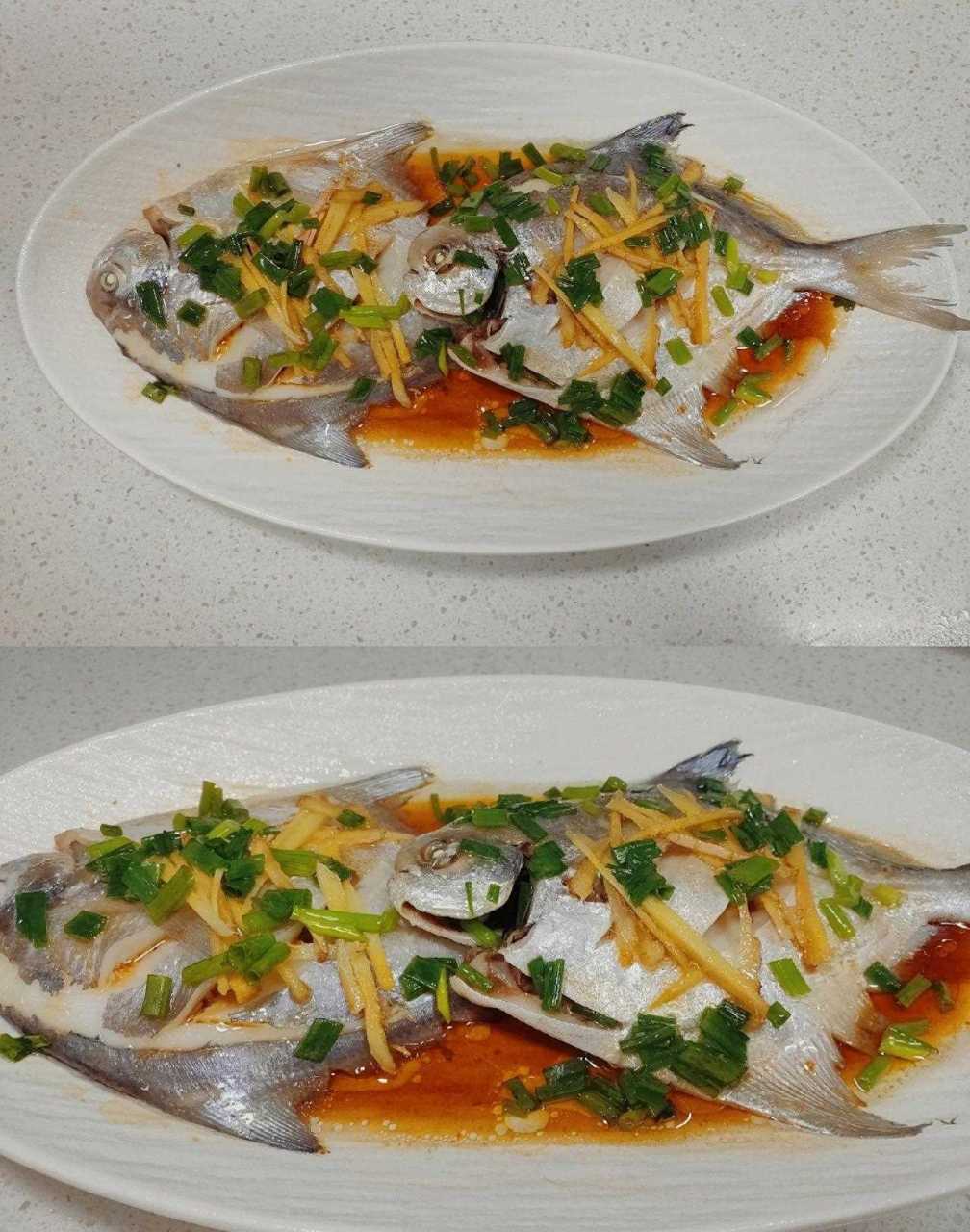 10min快手菜,鲜美清蒸白鲳鱼[委屈] 食材及调料:白鲳鱼,生姜,葱,料酒,