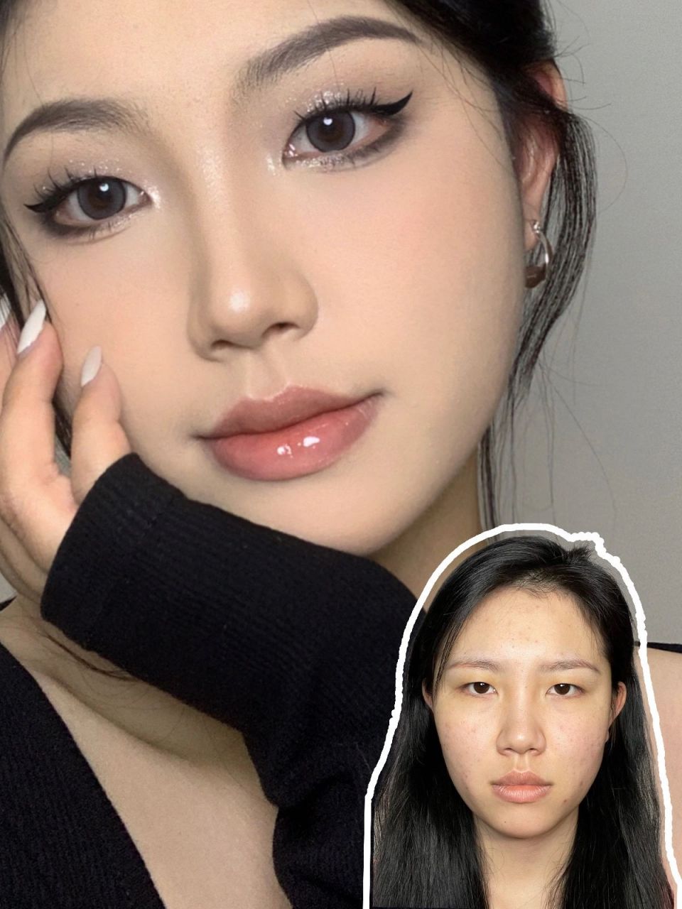 单眼皮清冷碎钻小烟熏妆容 新手066基础眼妆 最近一直在研究小烟熏