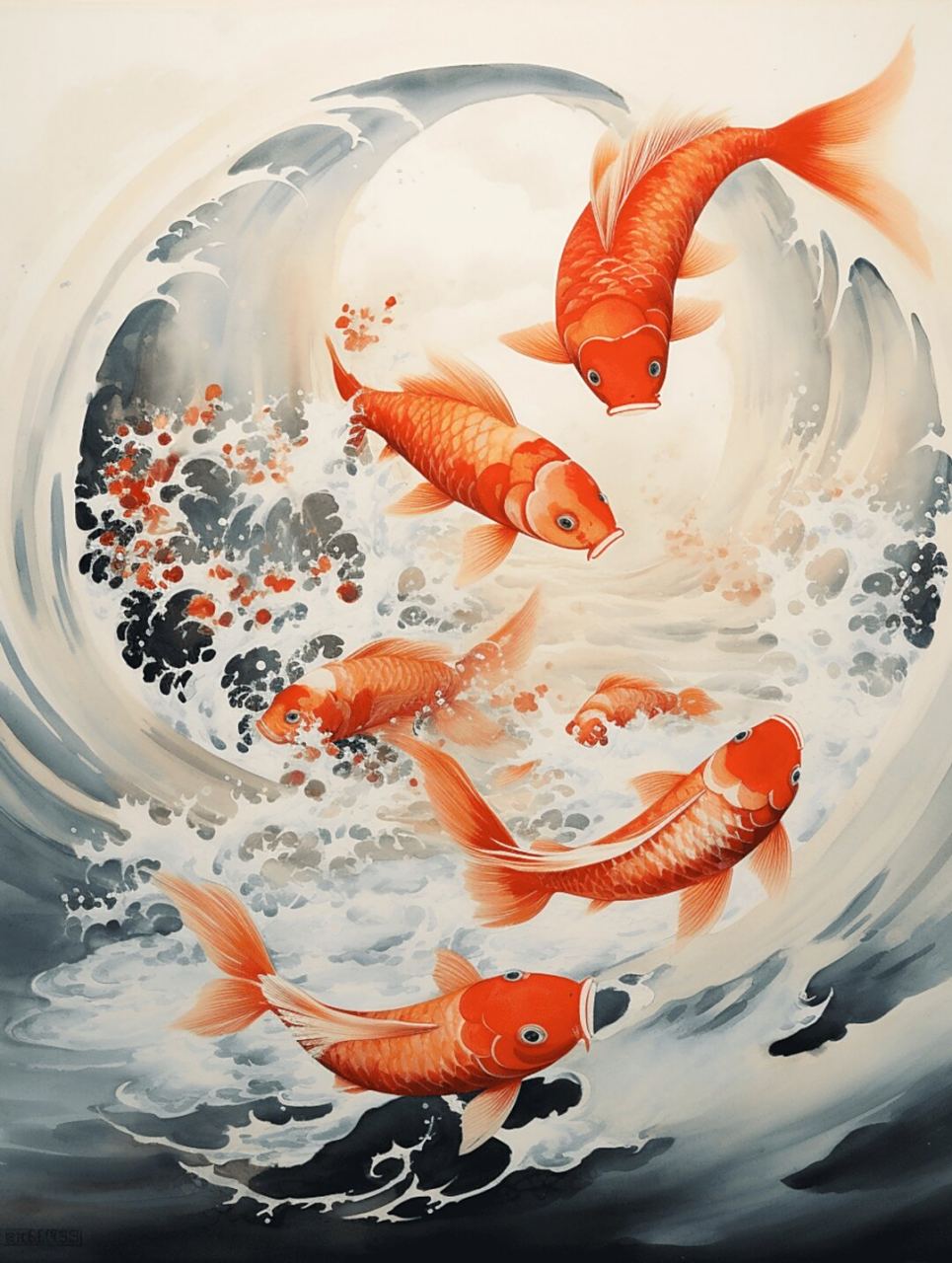 如鱼得水-财运亨通  在中国文化中,鲤鱼被视为一种吉祥的象征,代表着