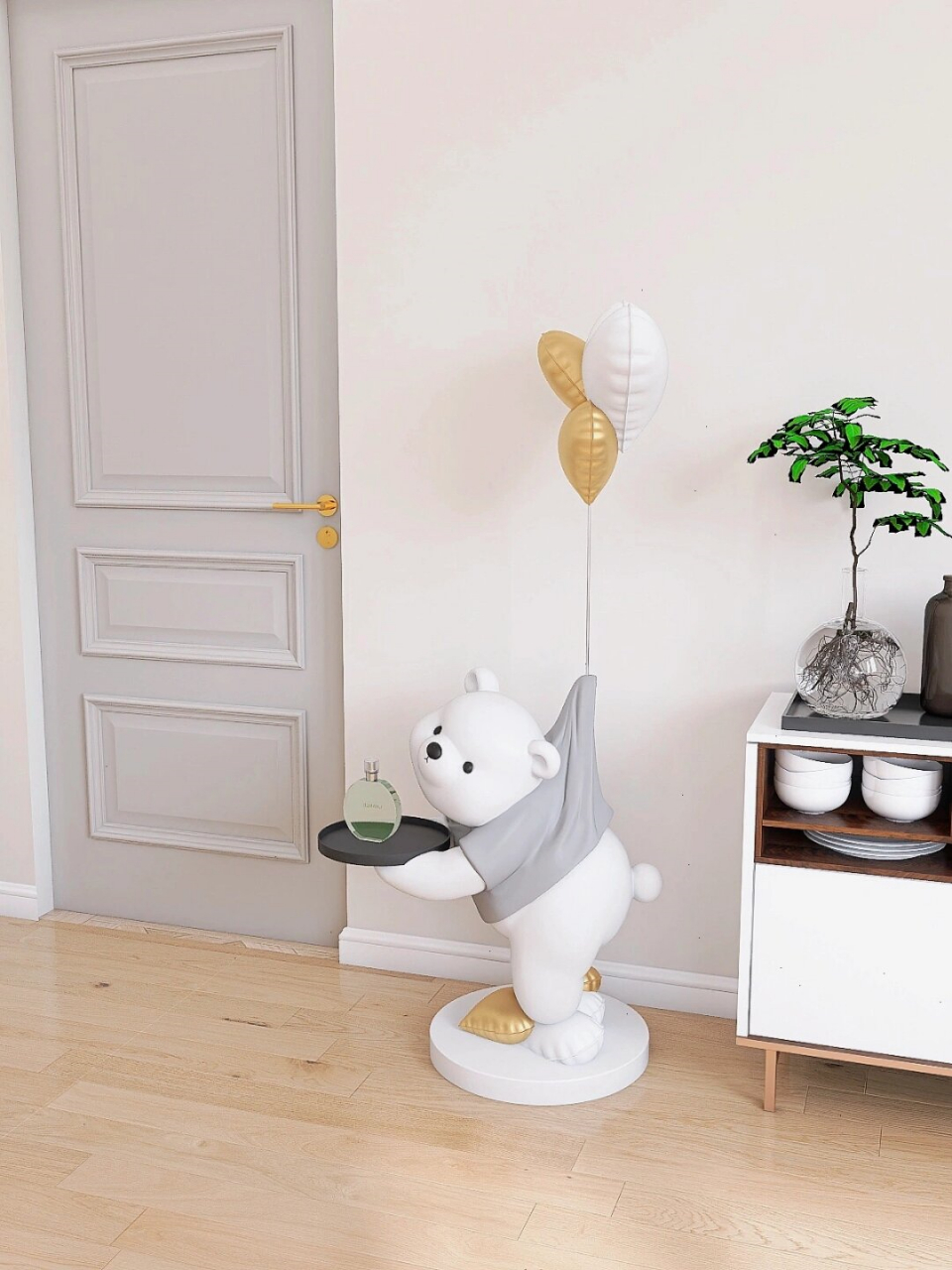 无法抗拒的诱惑:胖乎乎小熊茶几的魅力  胖嘟嘟的小熊熊,带着气球94