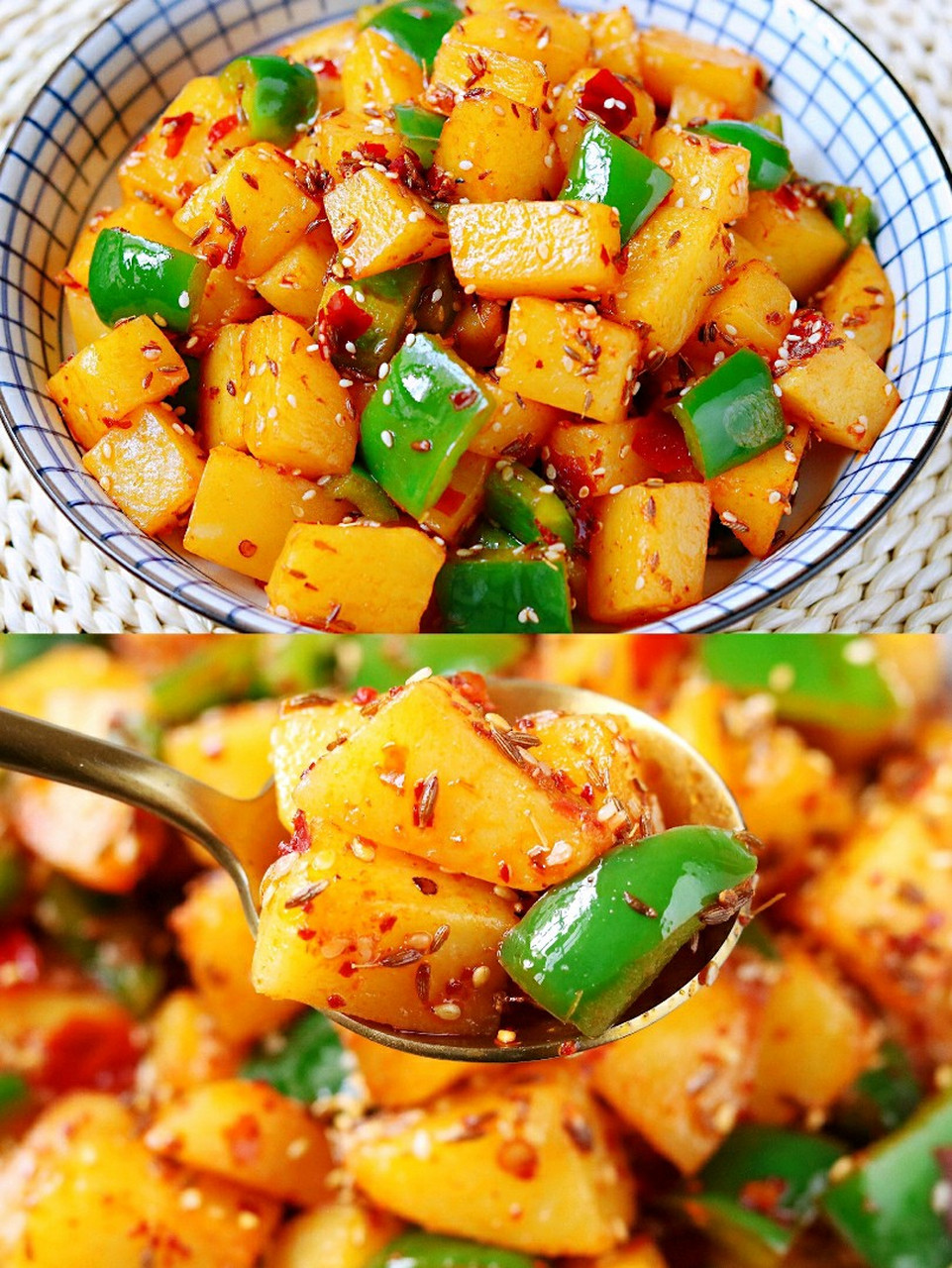 好吃到舔盘的香辣孜然土豆丁    [樱花]简单又下饭 今天分享土豆的