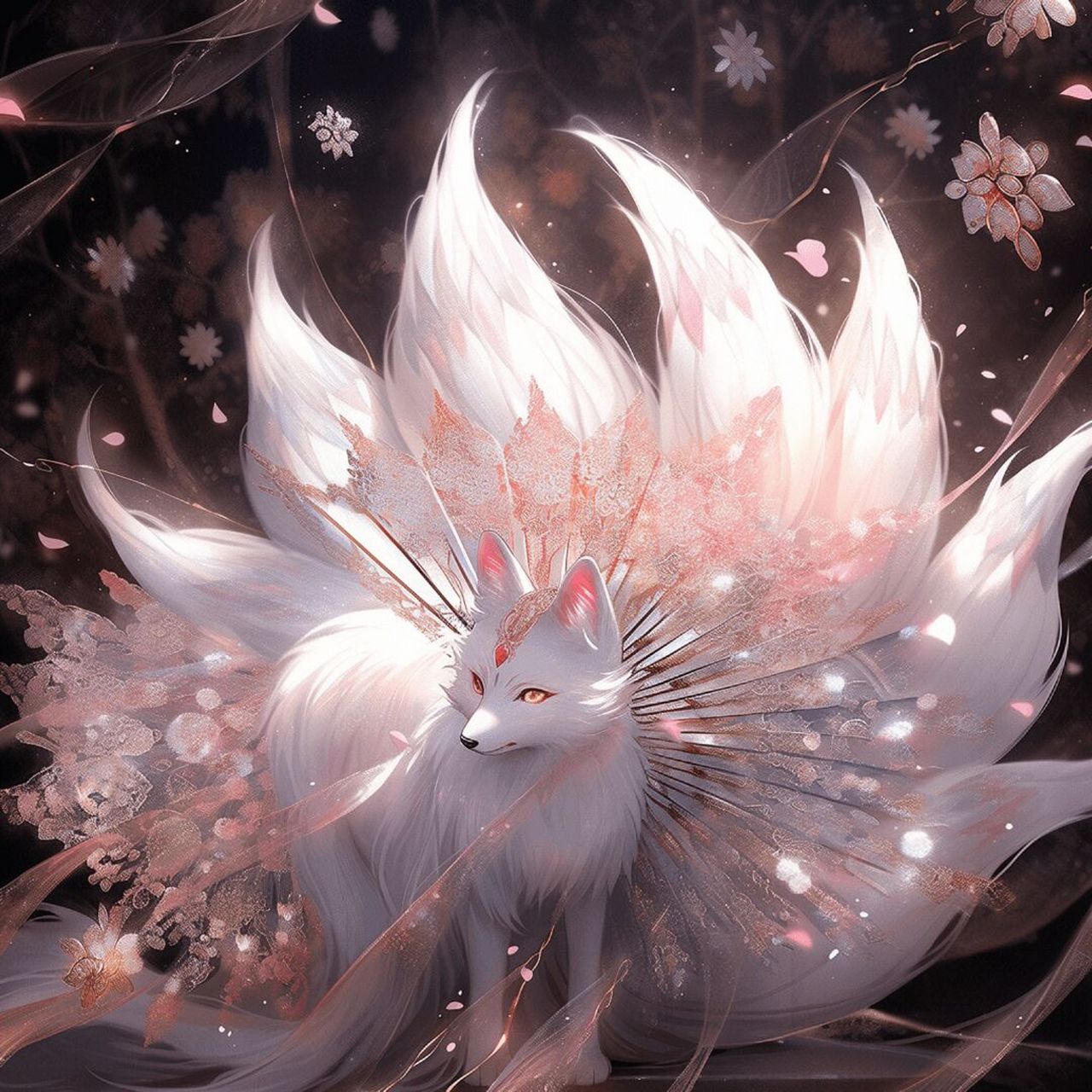 魅惑九尾狐  九尾狐是中国古代神话传说中的神异动物,形象为一只长有