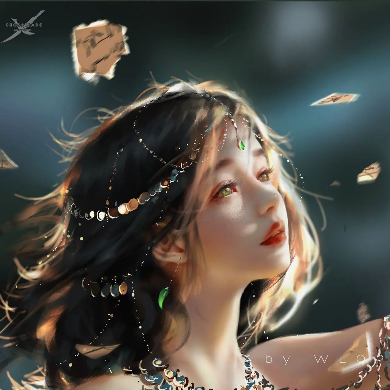 唯美插画壁纸 都是王凌老师的原创作品,你最喜欢哪一张? #古风插画