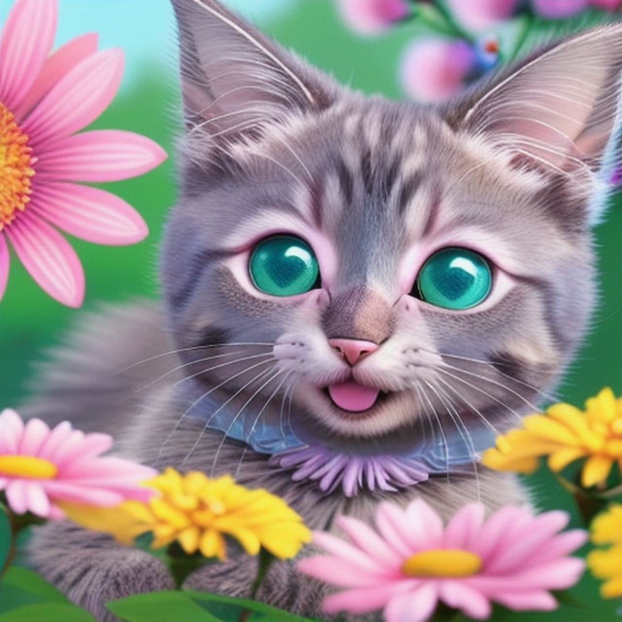 一组由ai完成的可爱猫咪绘画作品#插画# #ai