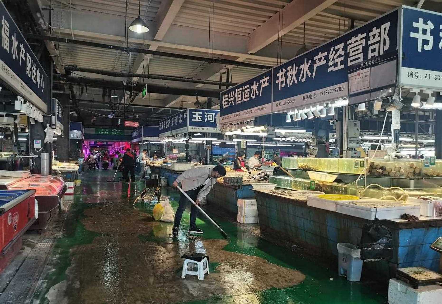 海鲜市场无人采购,坐标天津塘沽金元宝农副批发市场海鲜大厅,5.