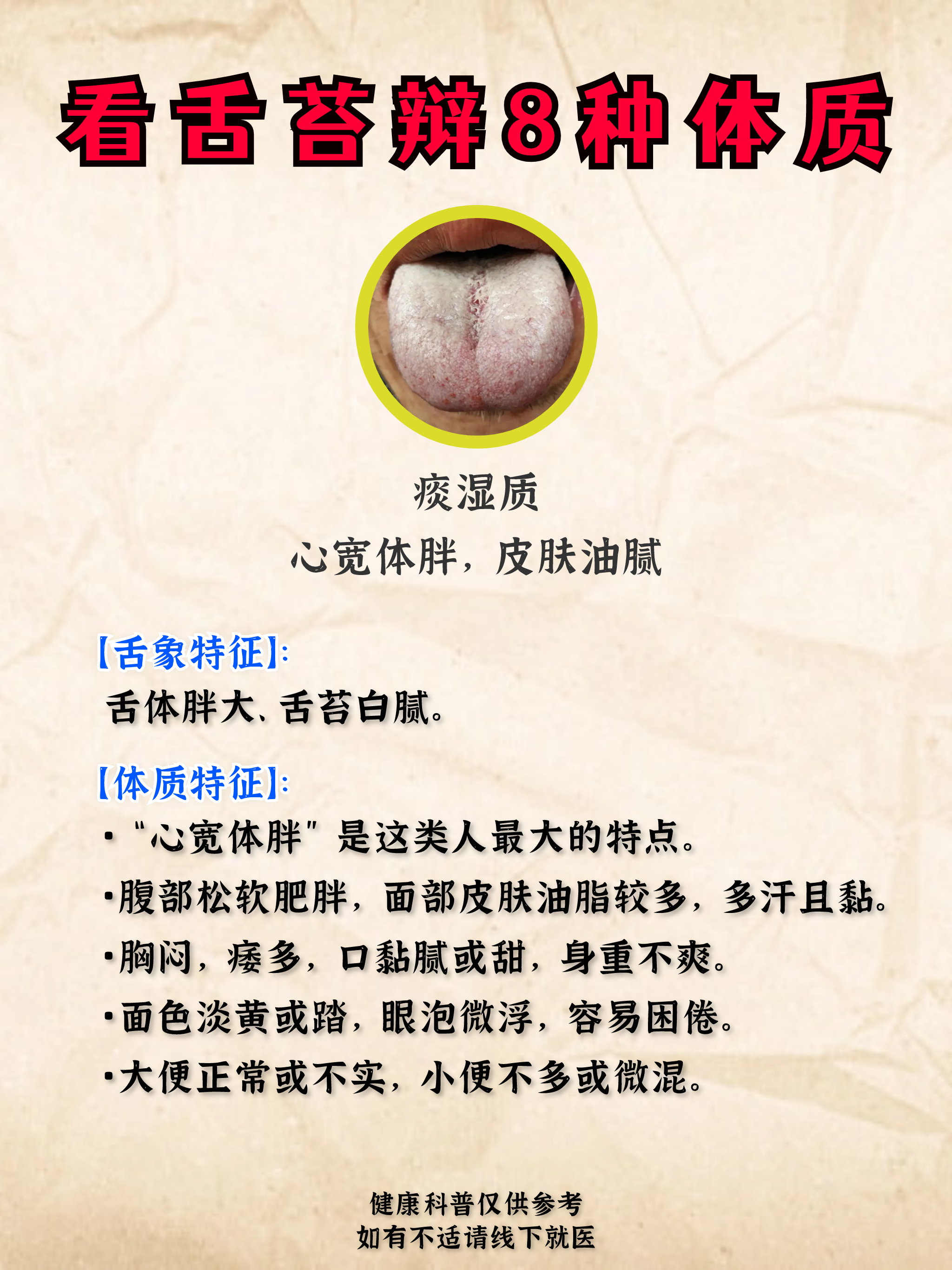看舌苔辨体质,8种体质,你是哪一种?