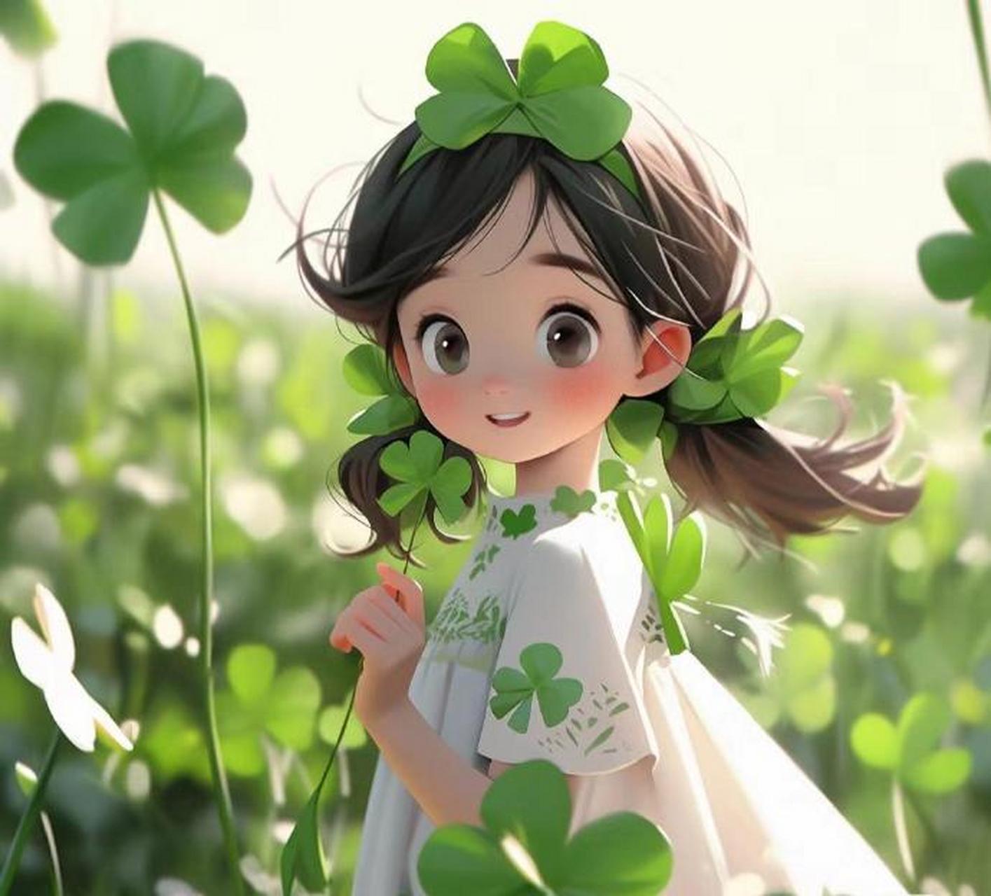 清透四叶草小可爱头像,笑容太治愈了92 #动漫头像和壁纸