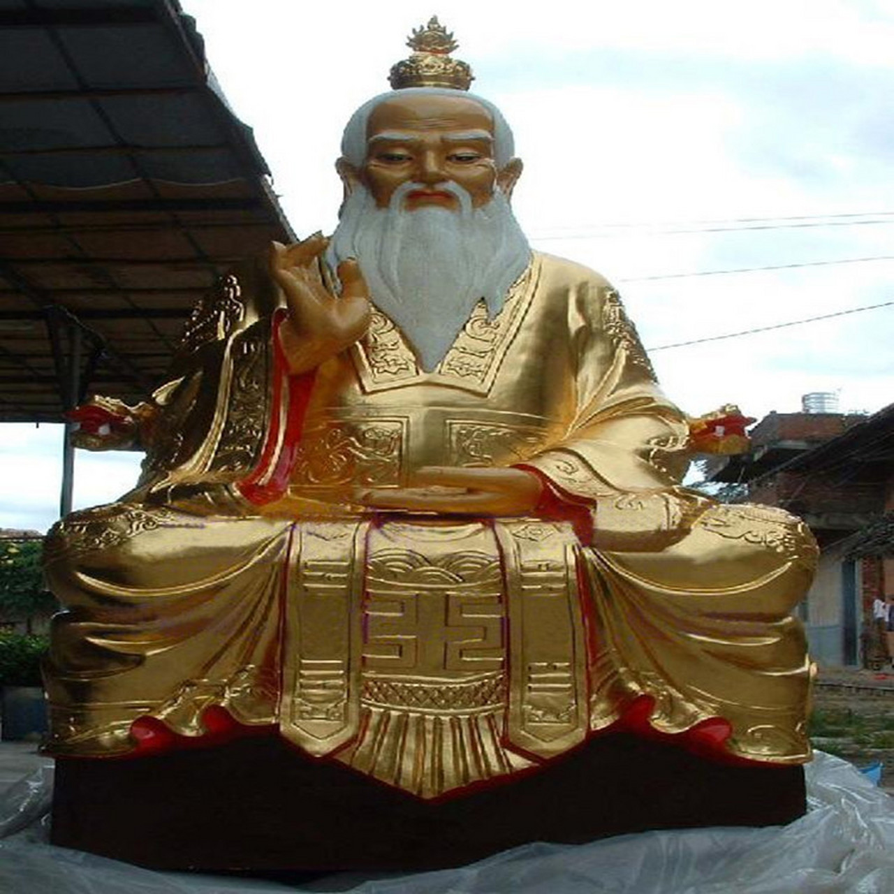 铜佛像厂家 铸铜三清真人铜像  寺庙太上老君铜像 2.