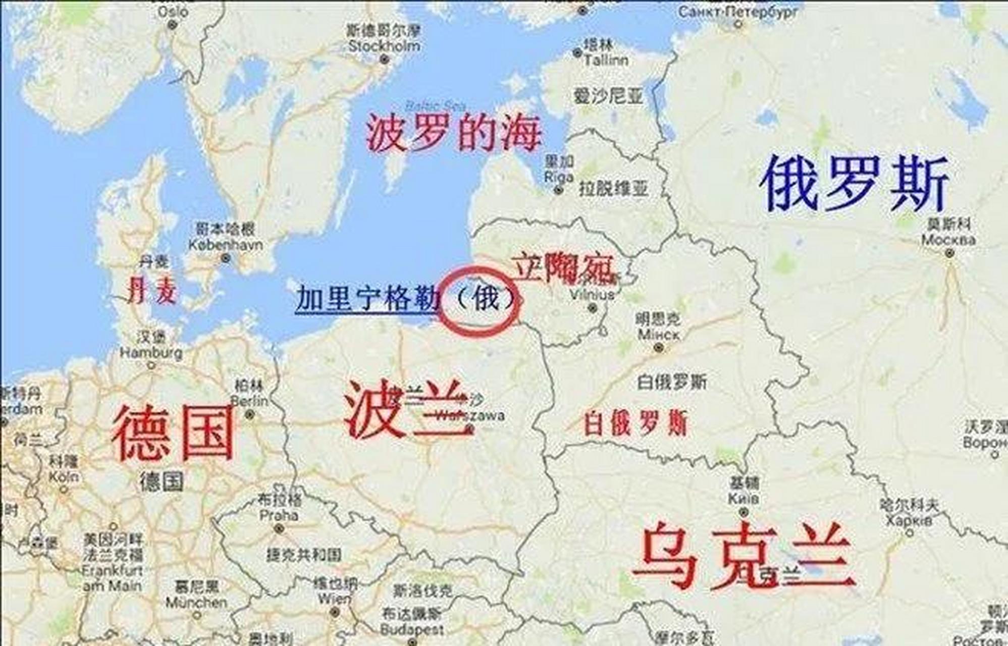 加里宁格勒地图位置图片