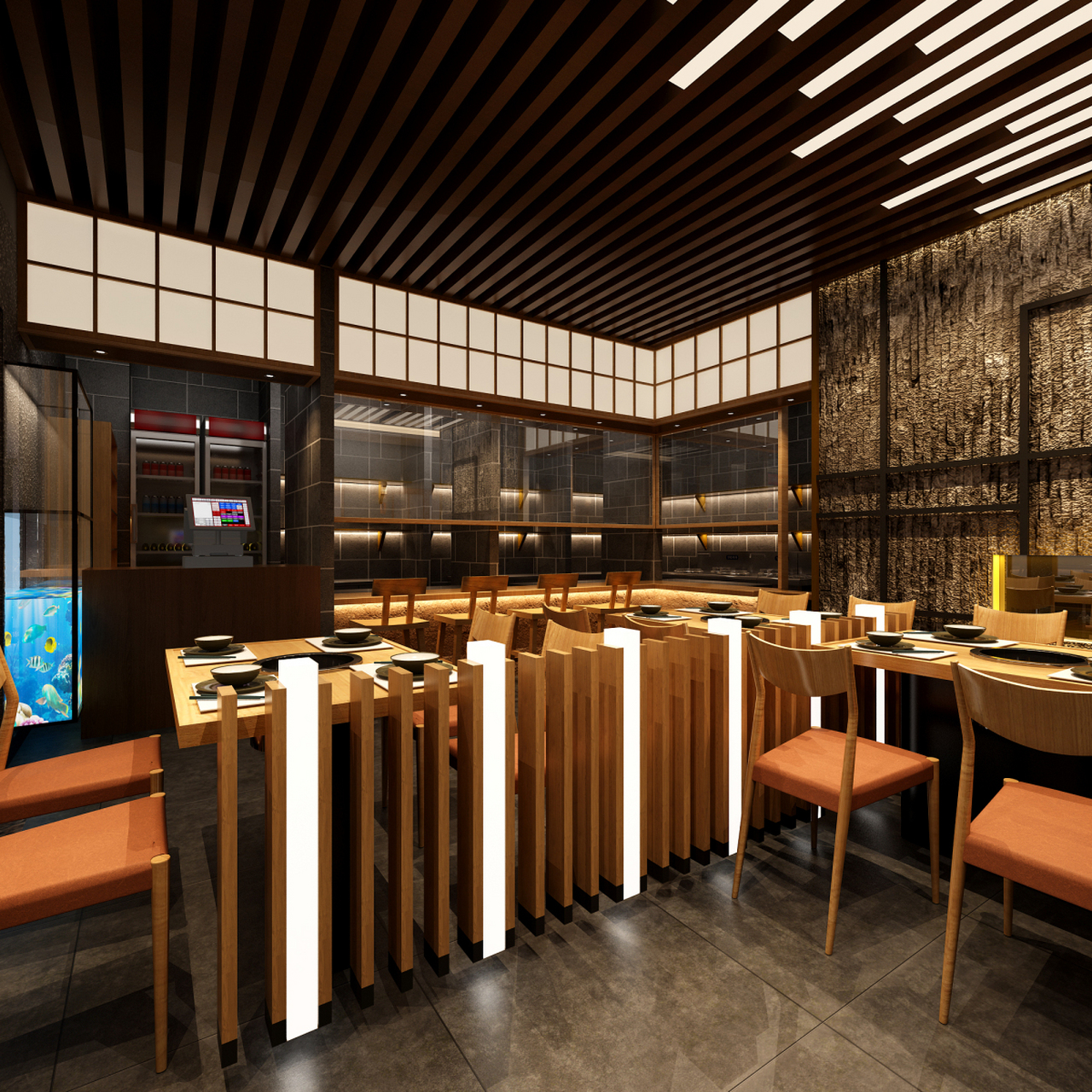 混搭风烤肉店装修效果图,从设计装潢中感受生活的温情和浪漫!