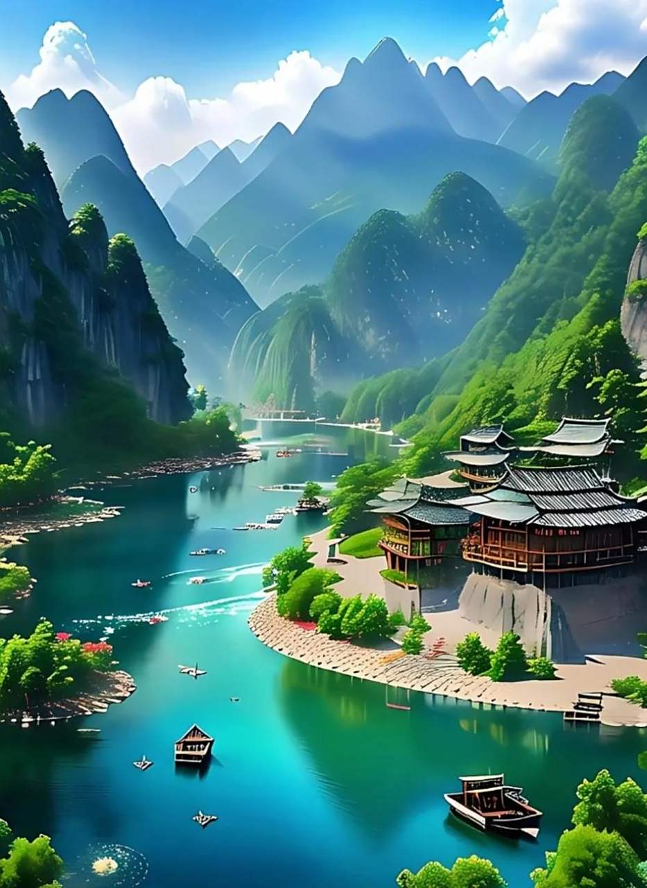 人间仙境美如画  青山绿水美景如画   山水一程,三生有幸  感谢蛇边