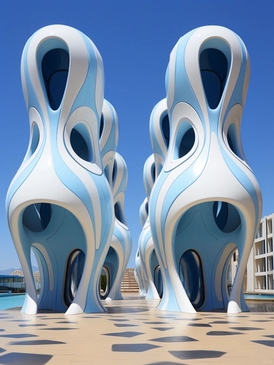 有趣的midjourney异形建筑 8215无意间describe出来,分享给大家