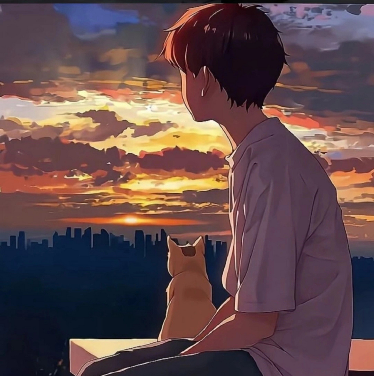 分享一组忧郁风格的男生动漫头像