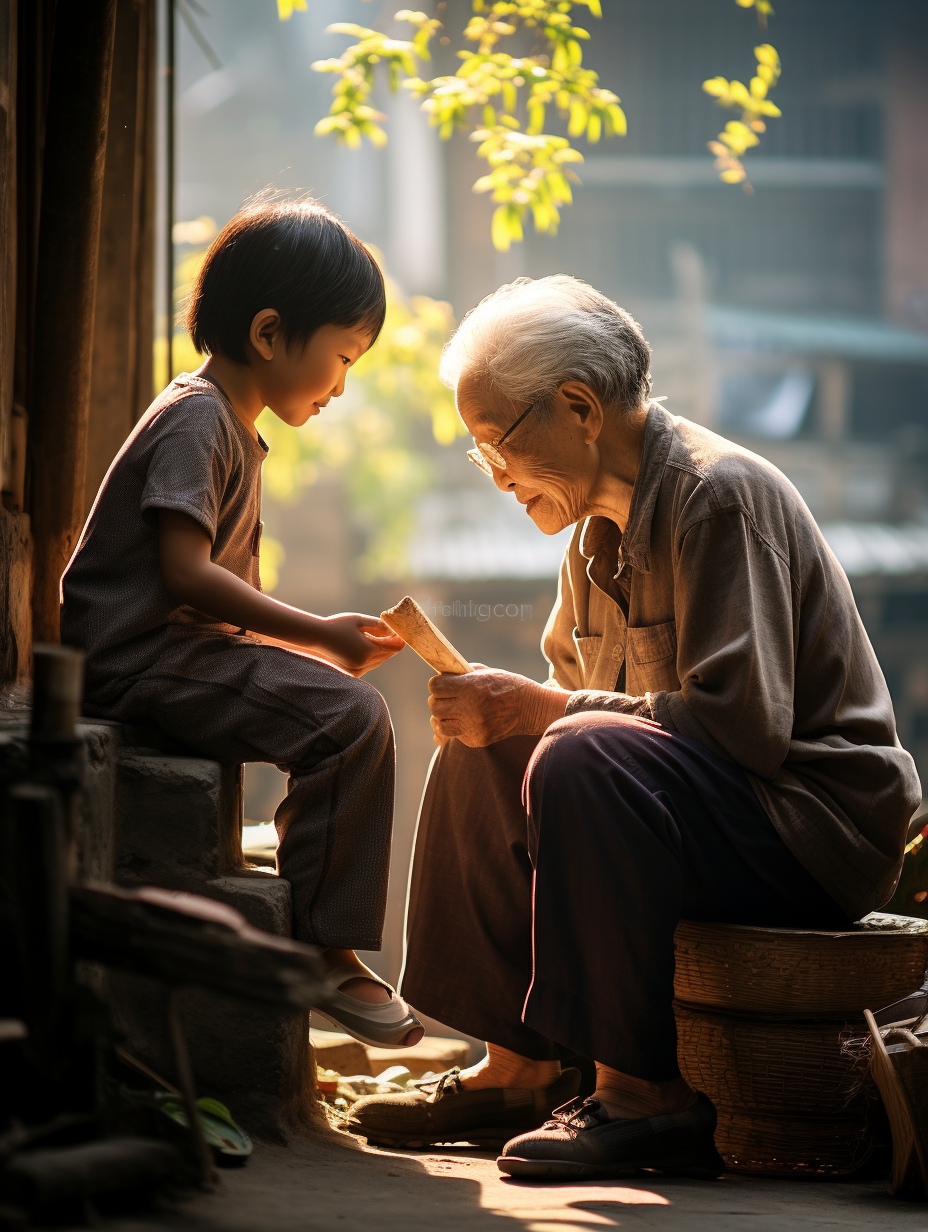 "   我愣住了,今天是我的生日老人和孩子唯美图片老人与小孩老人与