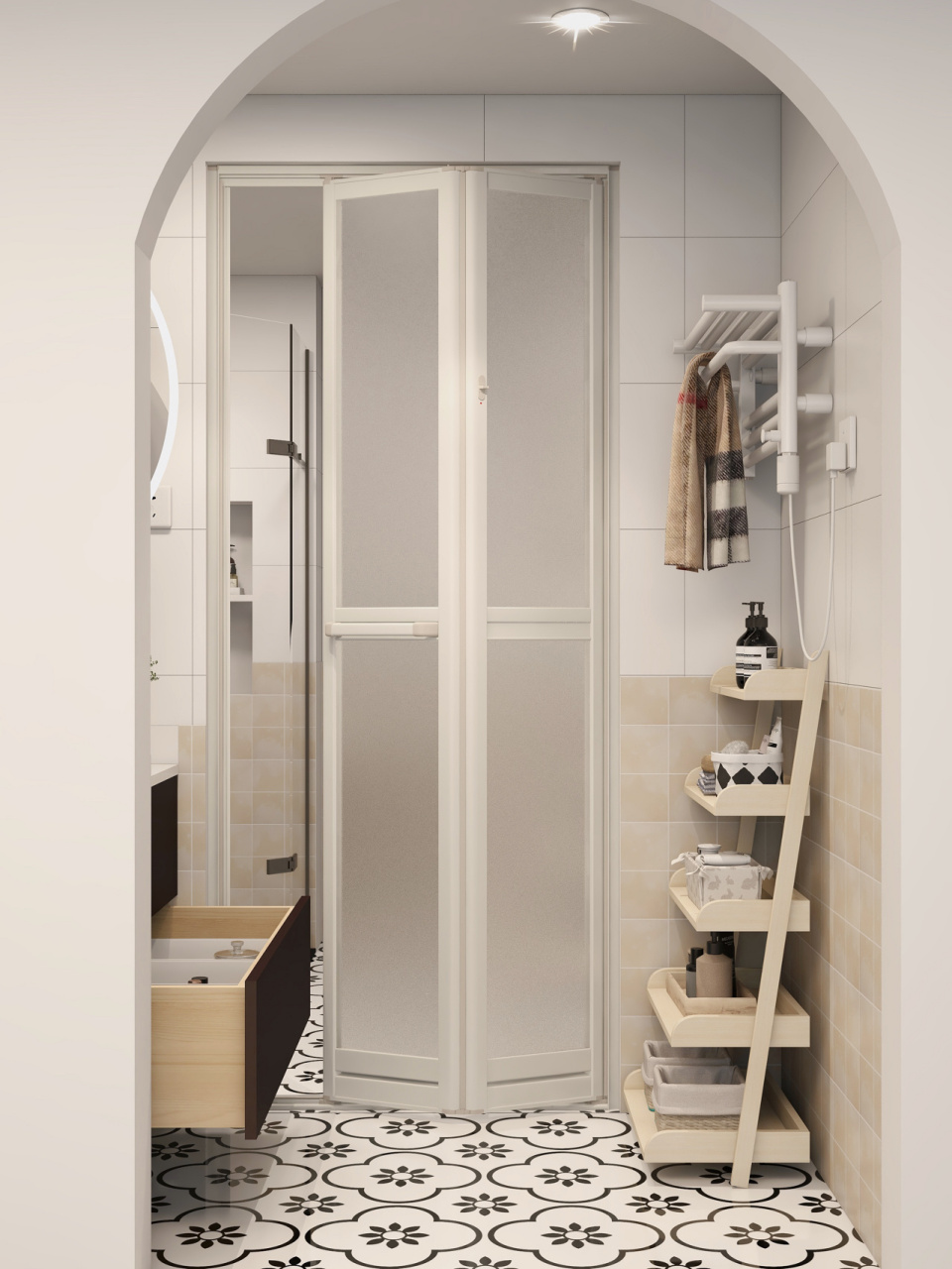 这折叠门太香啦,干湿两分离卫生间 太喜欢这折叠门啦  不仅省空间而且