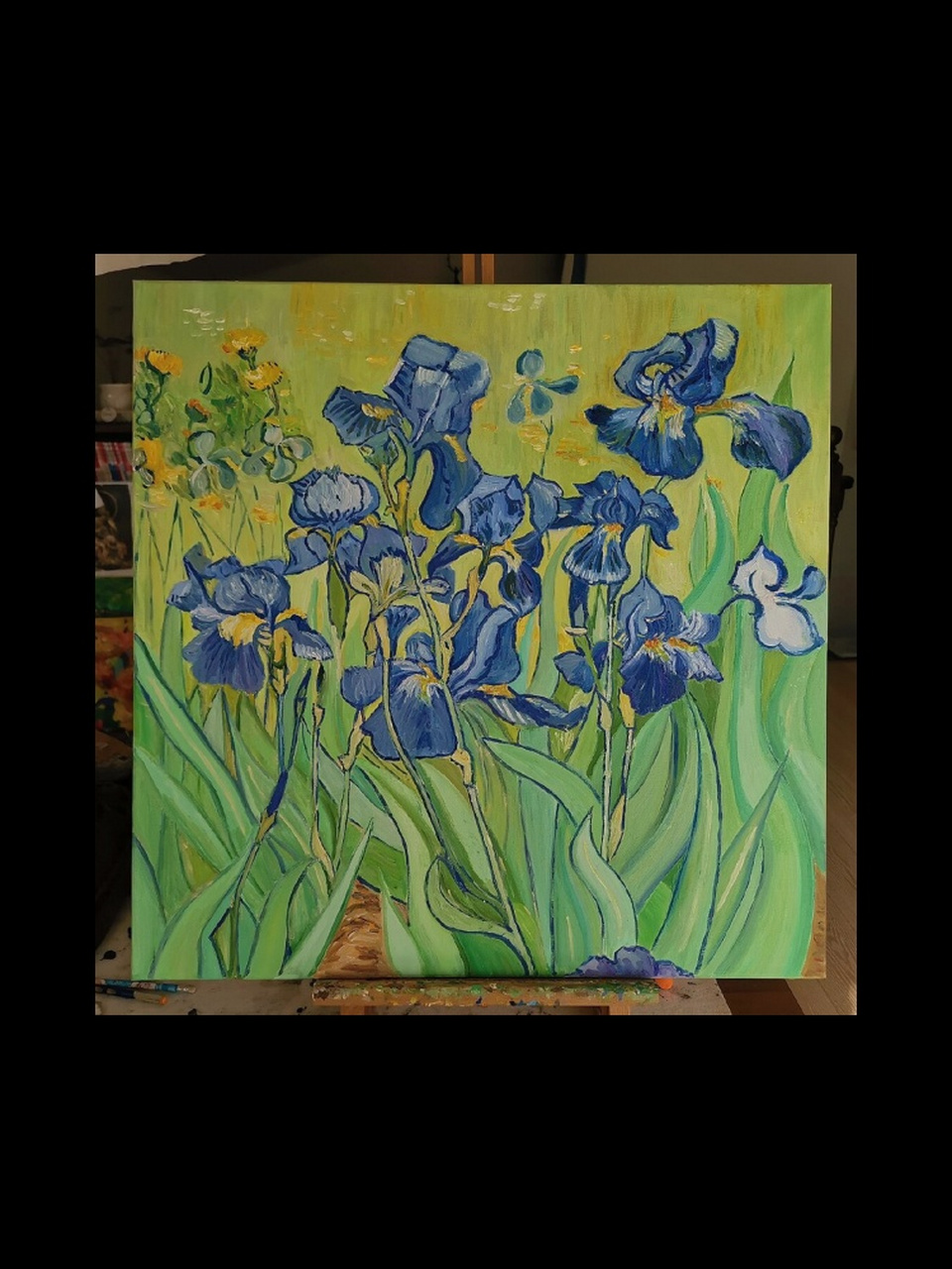 致敬梵高    鸢尾花局部临摹附过程  《鸢尾花》是梵高的一幅经典名画