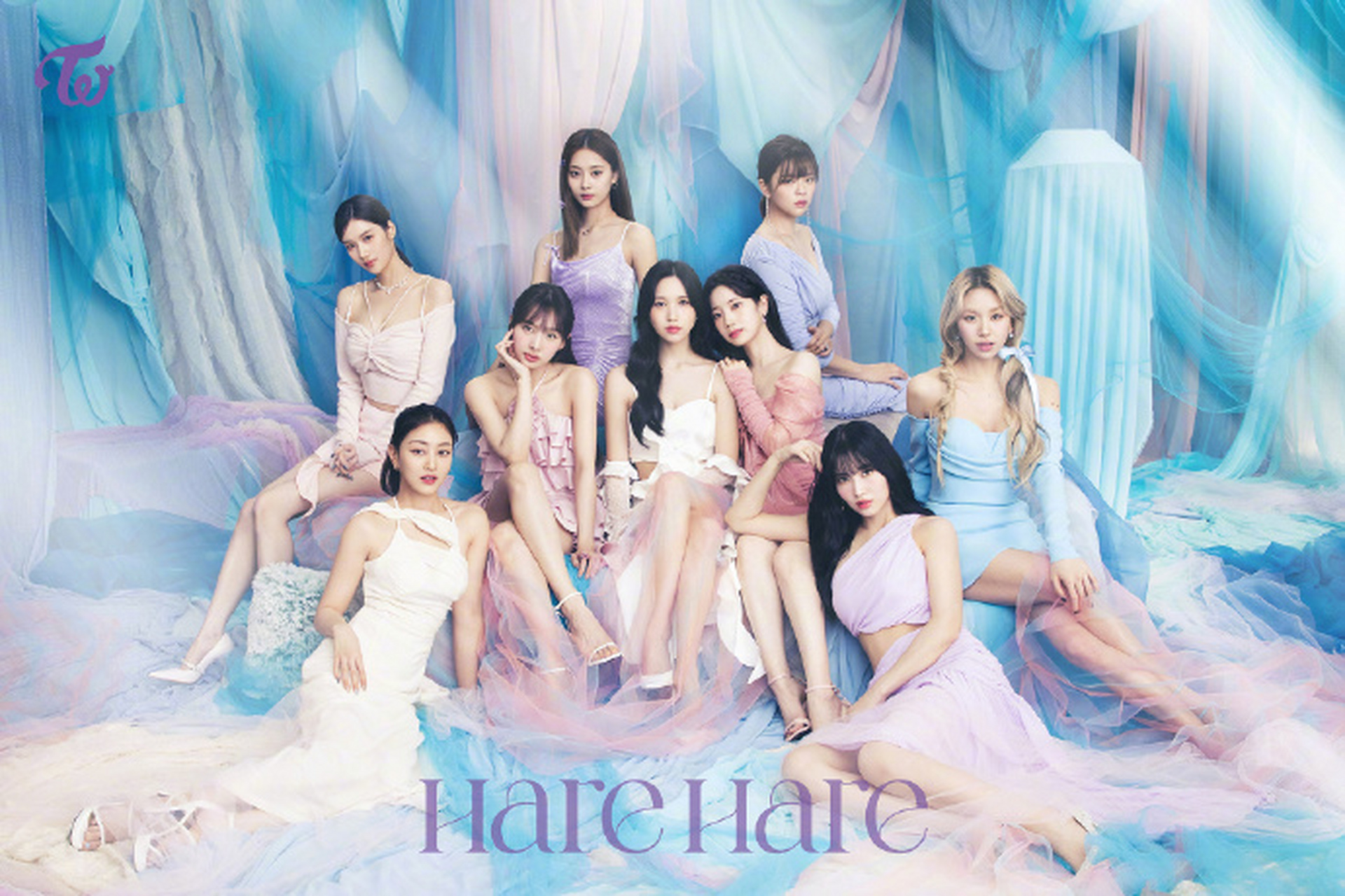 twice japan 10th single《hare hare》团体预告海报,期待九人九色的