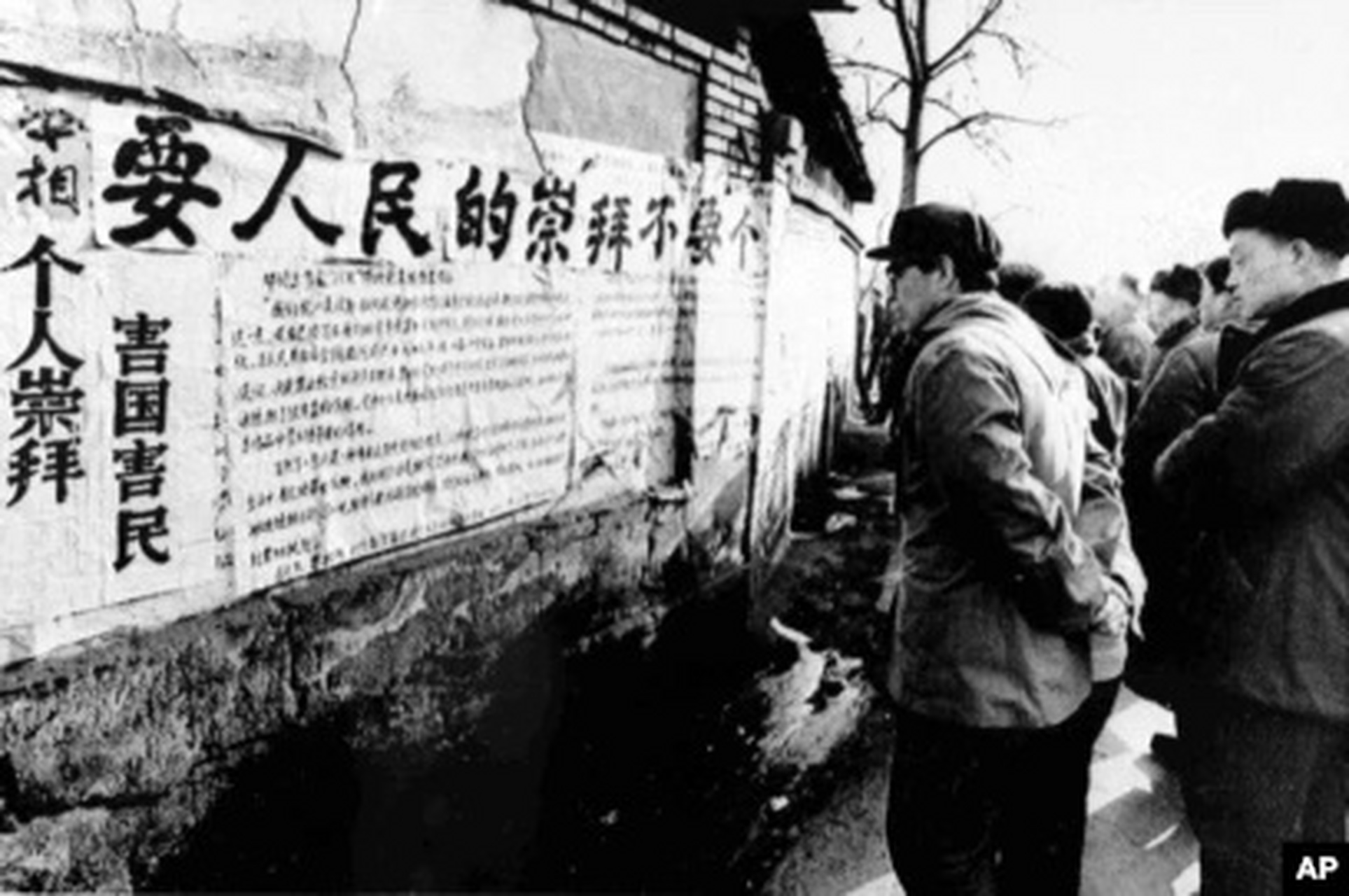 1978年,一位青年在西单墙贴出大字报,他写道:"中国不仅需要官方提出的