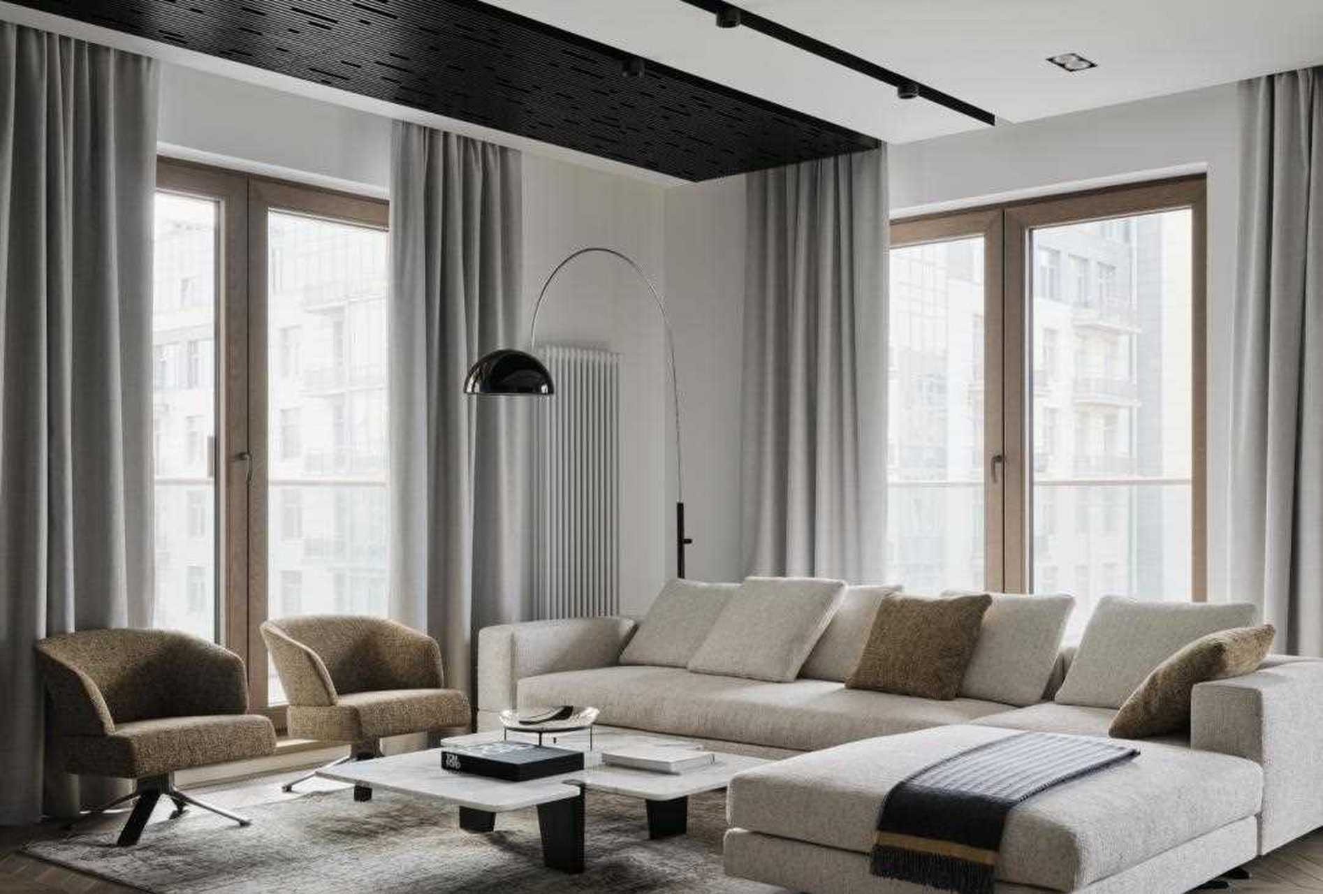 装修灵感 | 莫兰迪灰调现代公寓[浮云][悠闲] 雅致的灰度构成了空间的