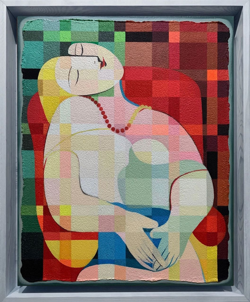 抽象解构系列作品 《梦》是毕加索1932年为17岁少女画的作品.