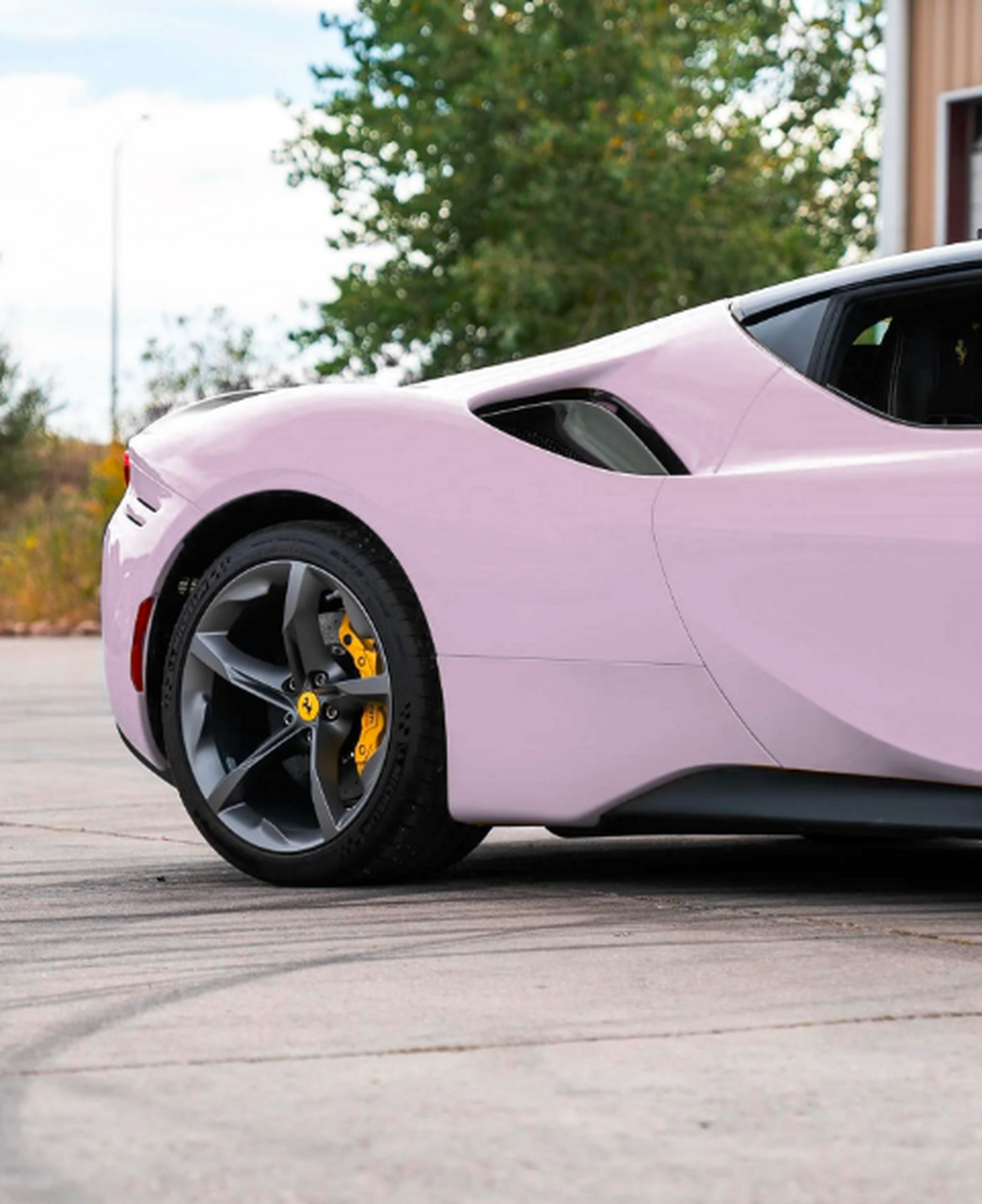 姐妹们,把激情的赛道换成温柔的仙境,淡紫色的法拉利就像梦境中的