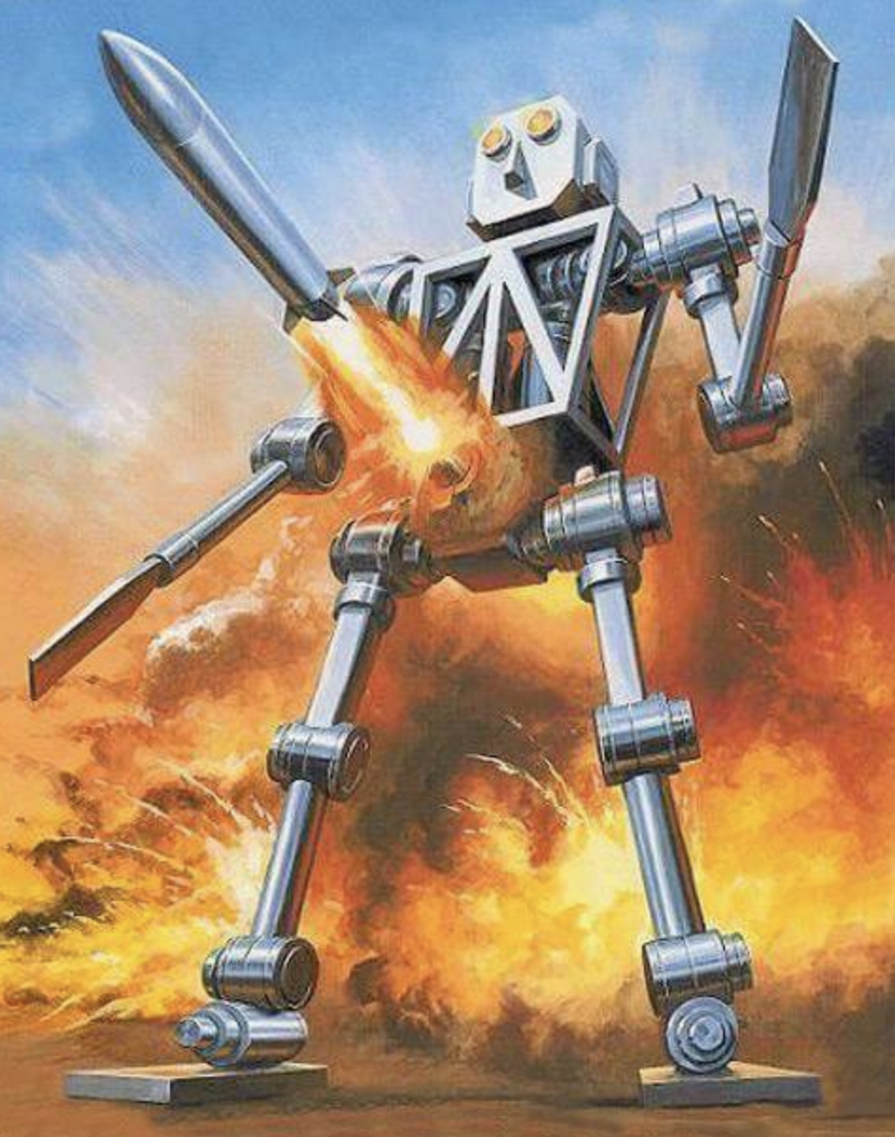 #动漫经典场面# 原子朋克 atompunk 最早出自大约上世纪五十年代的创