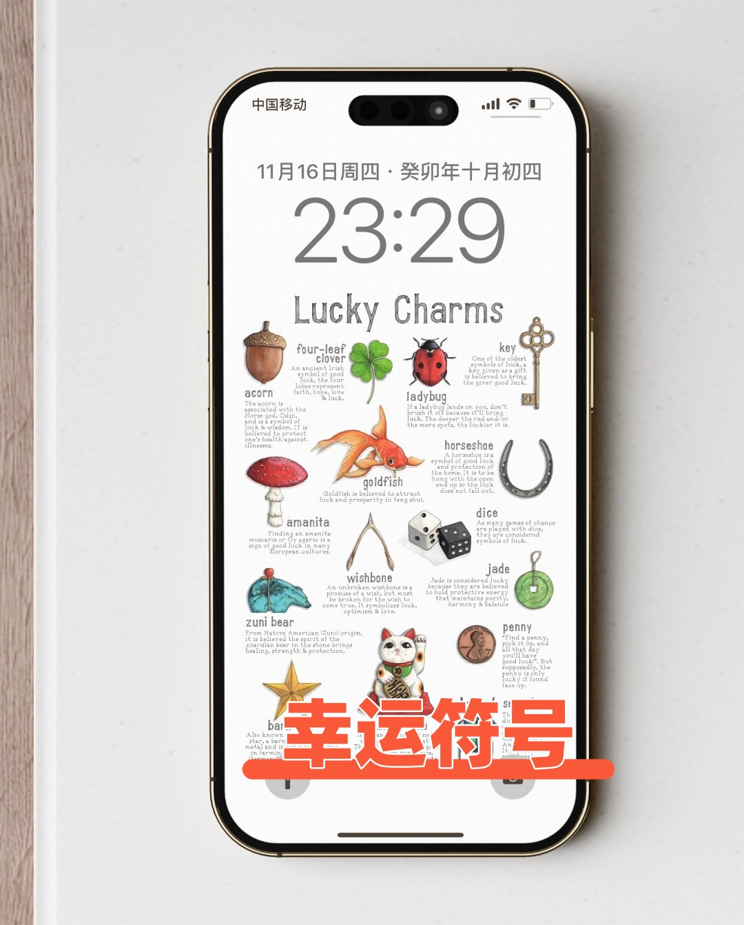 lucky charms 幸运符号  acorn