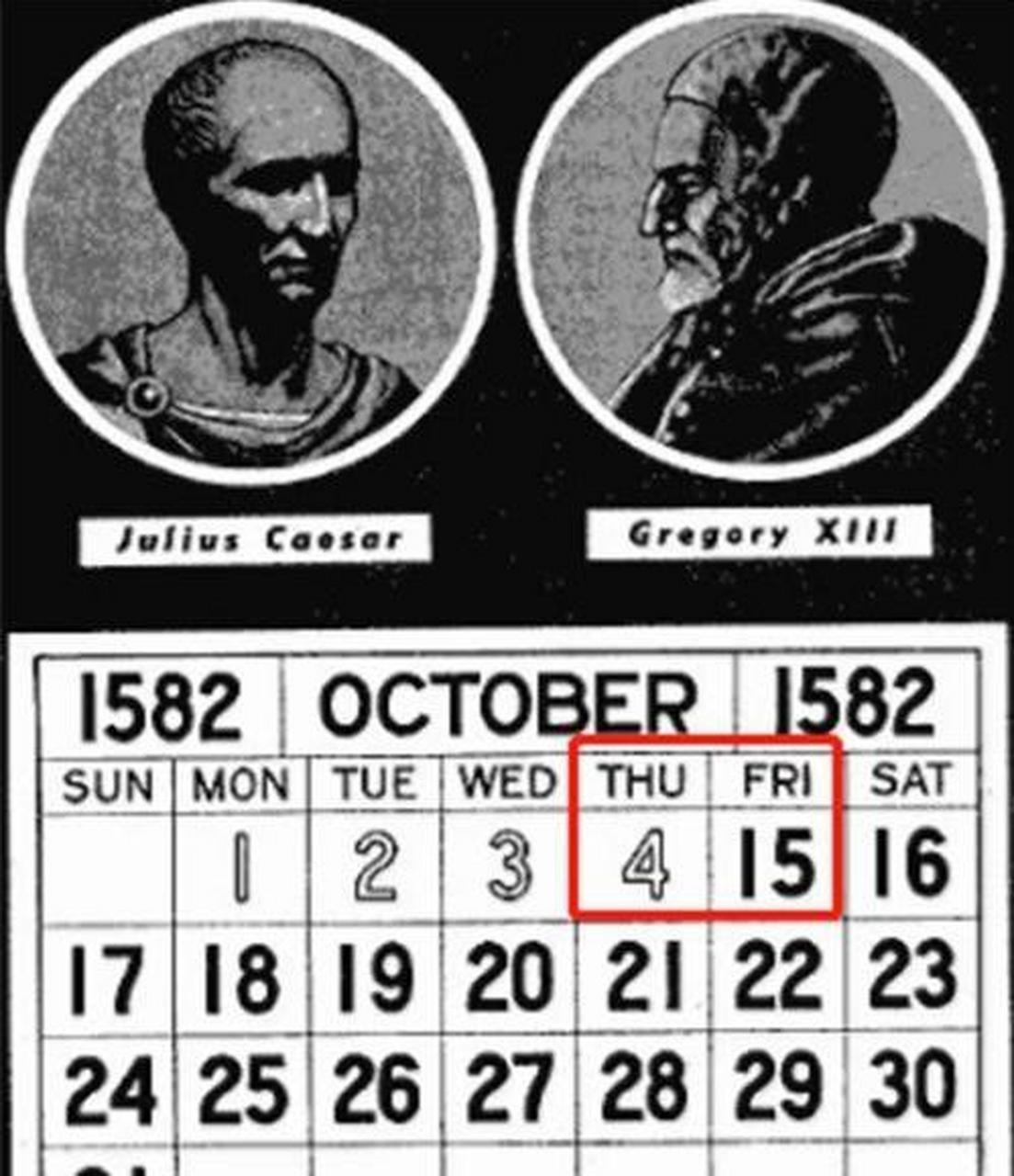 当我们翻开日历来看的话,在1582年的10月份却发生了一件奇怪的事件.