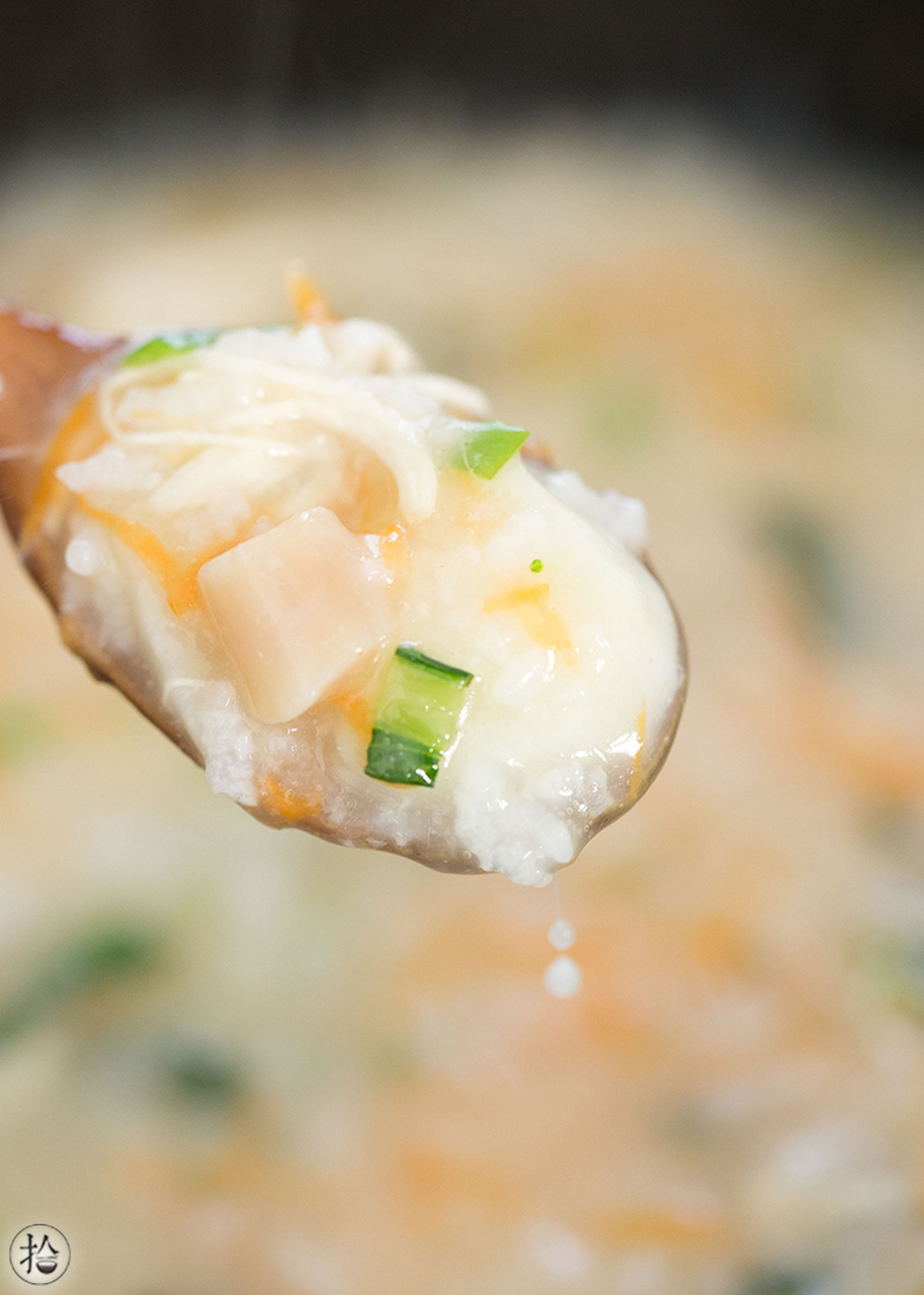 干贝山药鸡丝粥 寒冷的天气里,遇上宝宝胃口不佳或者生病时,一碗营养