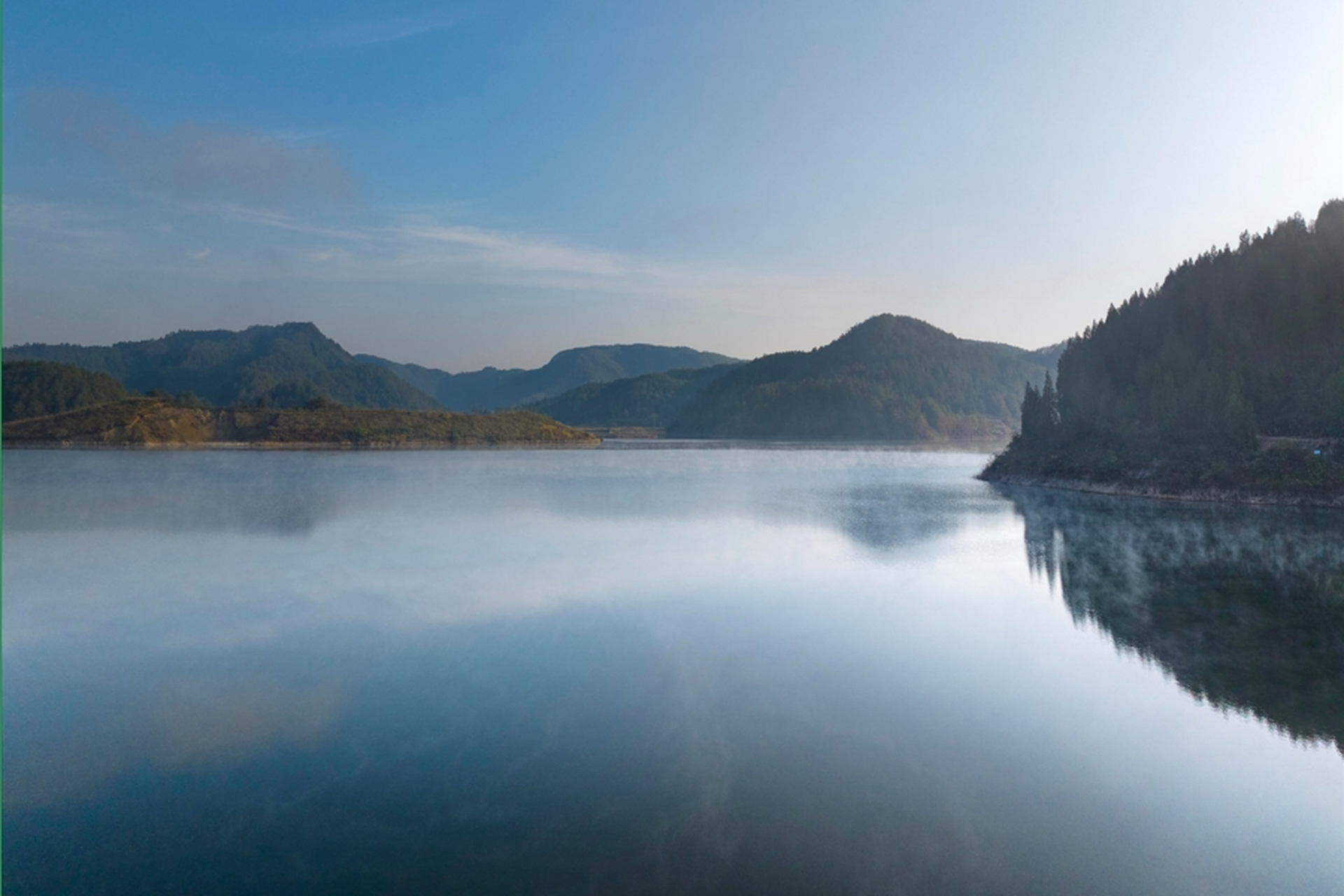 【贵州岑巩:下溪水库美如画】贵州省黔东南州岑巩县大有镇下溪水库