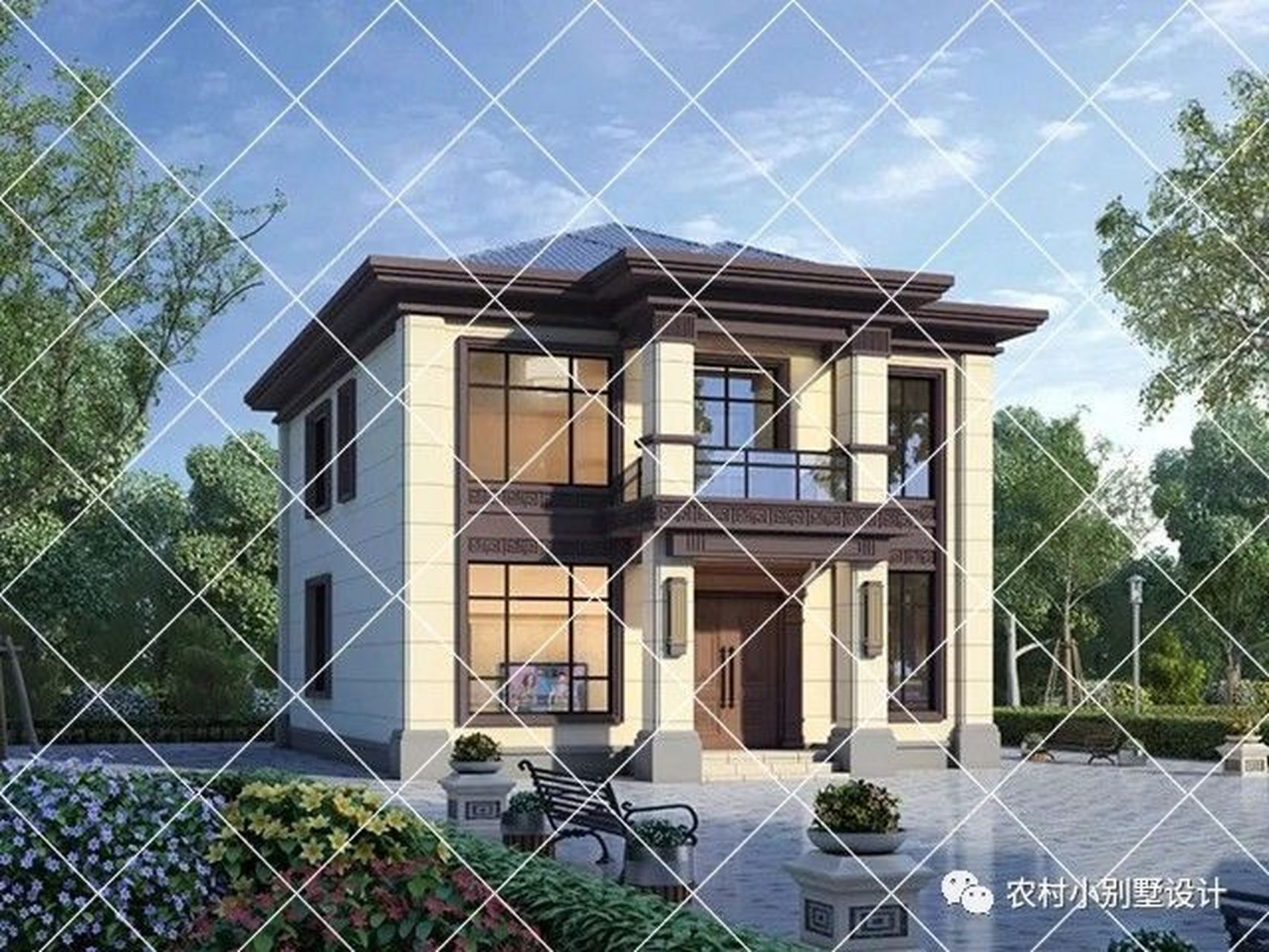 新中式二层农村别墅低调大气传统美永不过时 农村建房不再流行老款