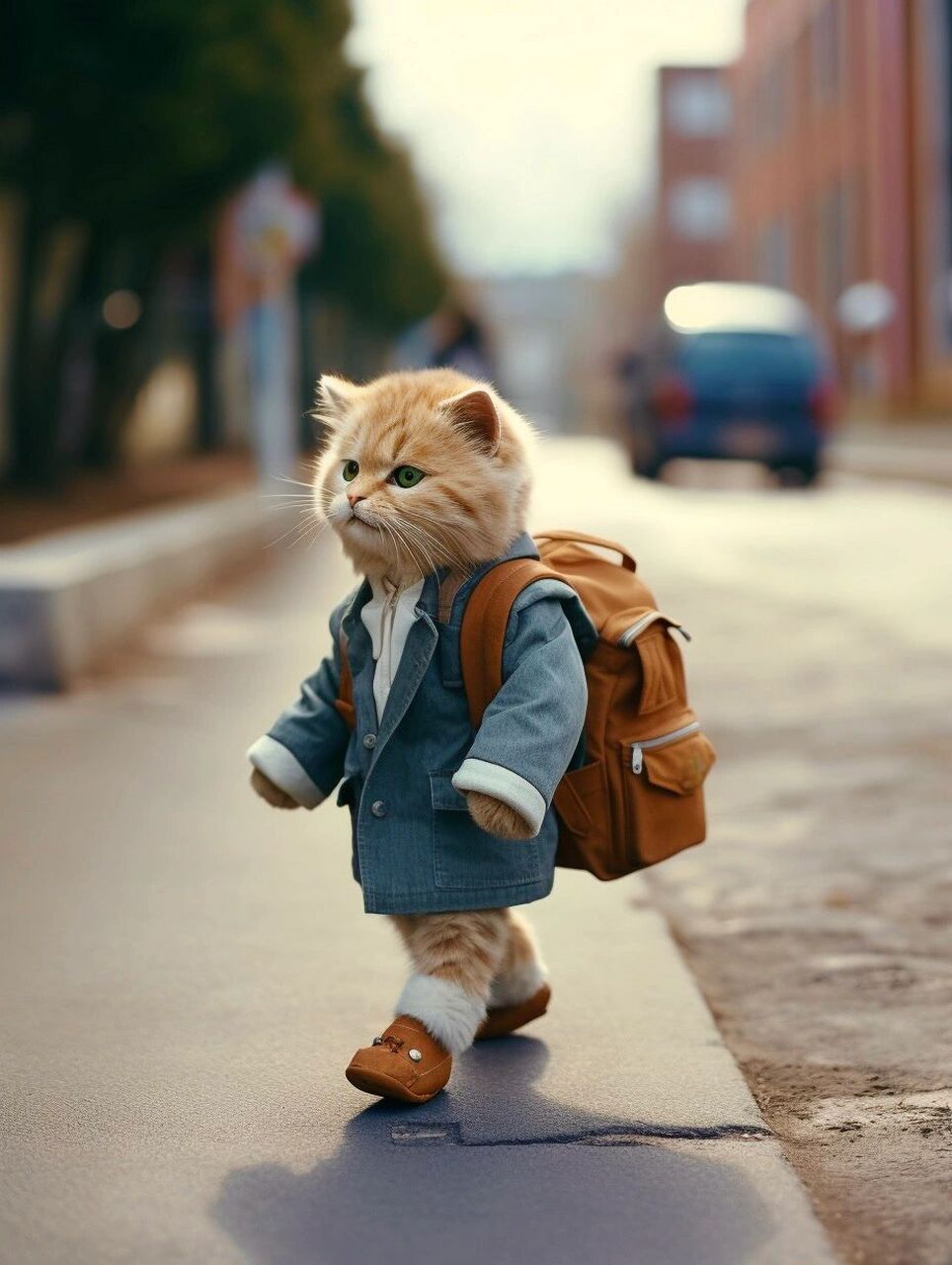 早上去上学的小猫!等下…好像混进了狗子!  再上几天学就周末了,欧耶!